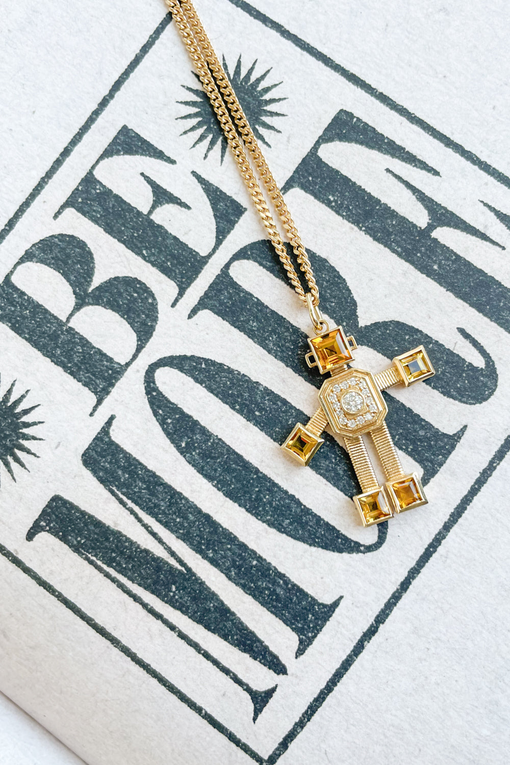 Citrine Piccolo Robot Necklace