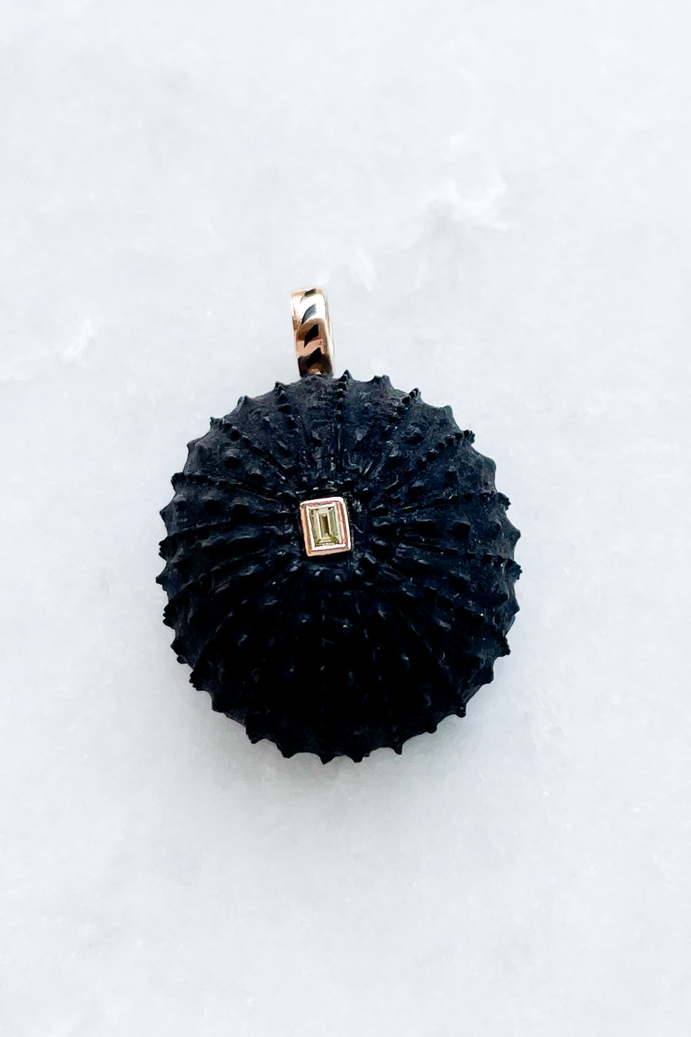 Ebony Sea Urchin with Diamond Charm