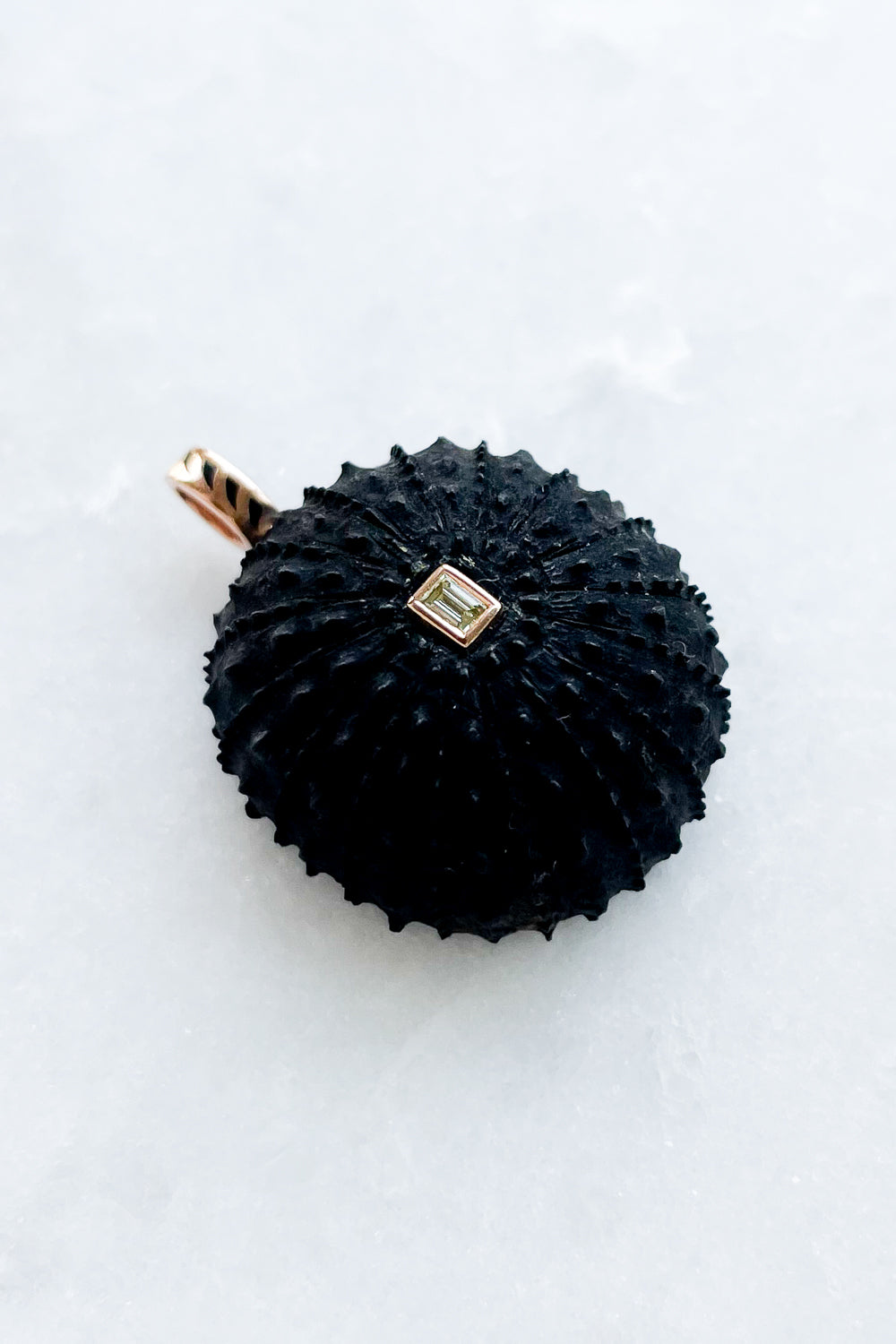 Ebony Sea Urchin with Diamond Charm