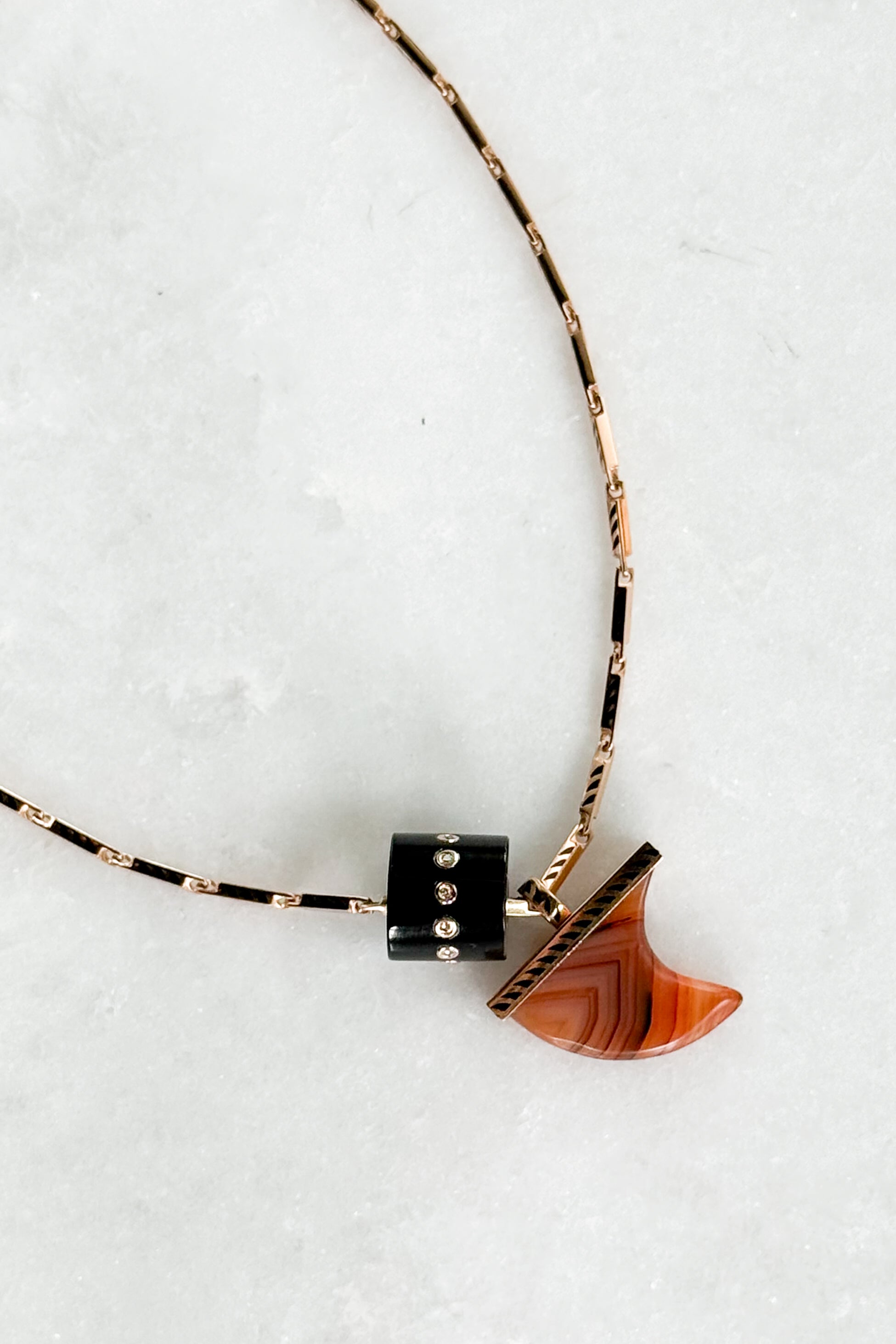 Onyx Short Bead with Diamonds