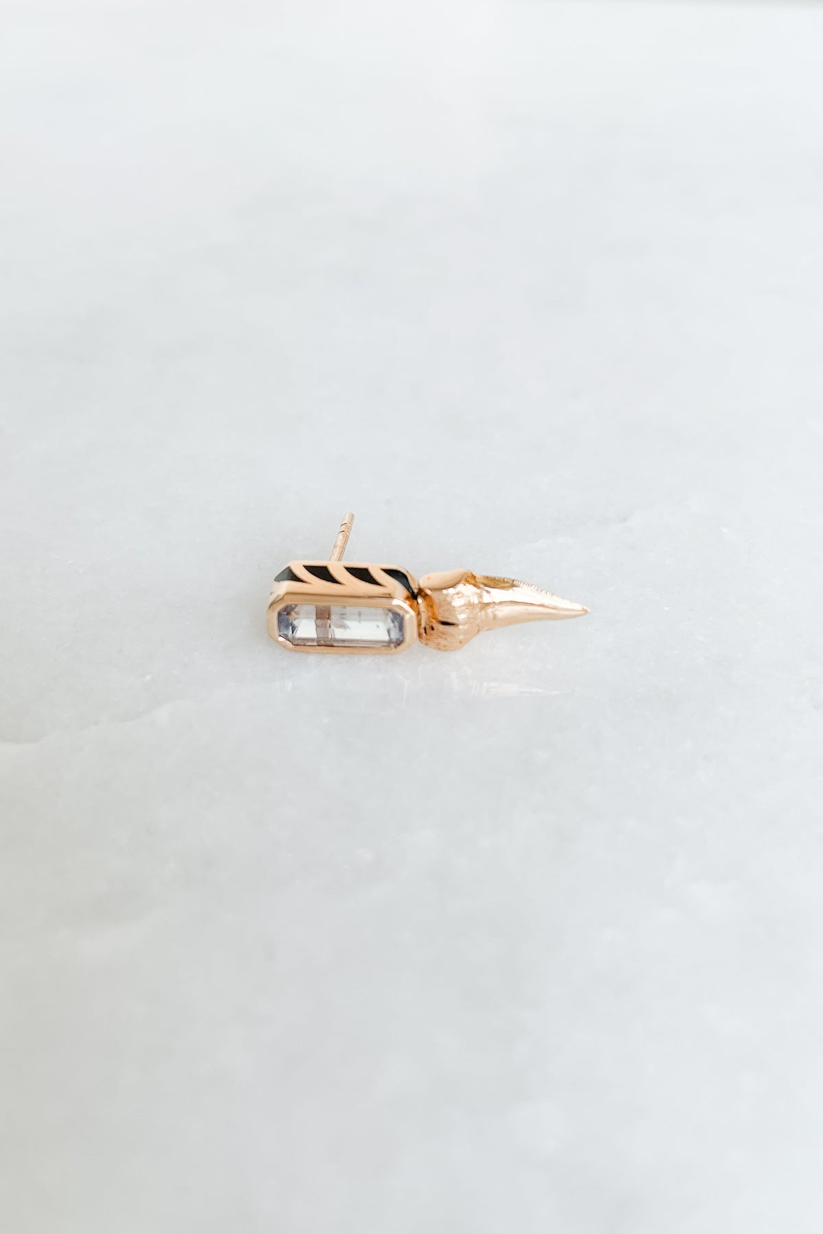 Sapphire Shark Tooth Earring