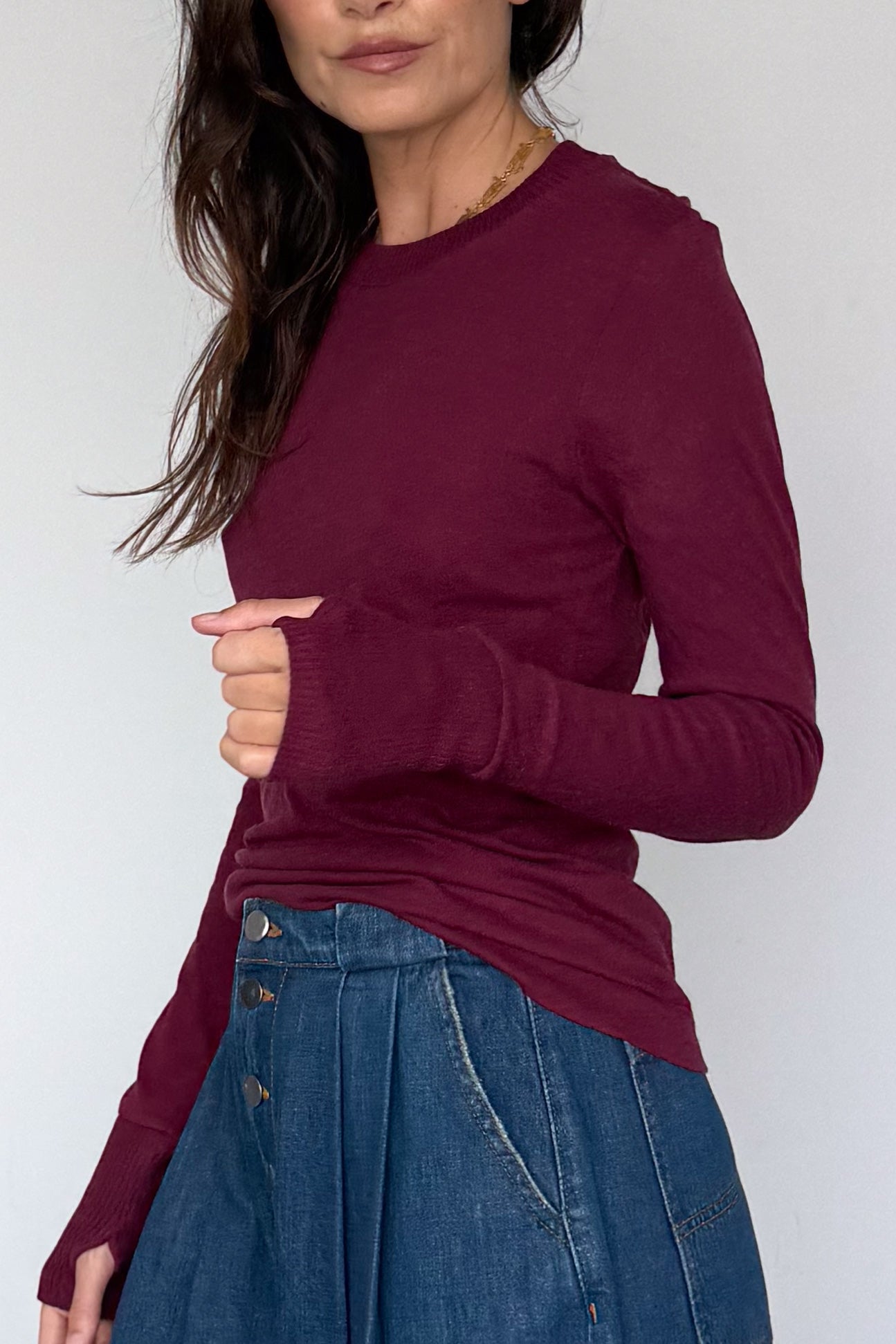 Cashmere Cuffed Crewneck