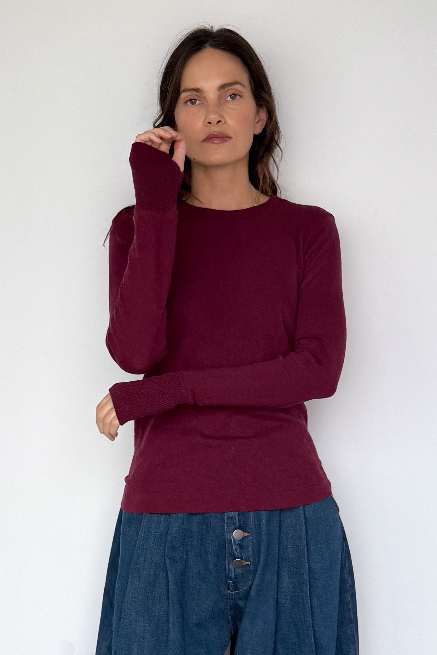Cashmere Cuffed Crewneck