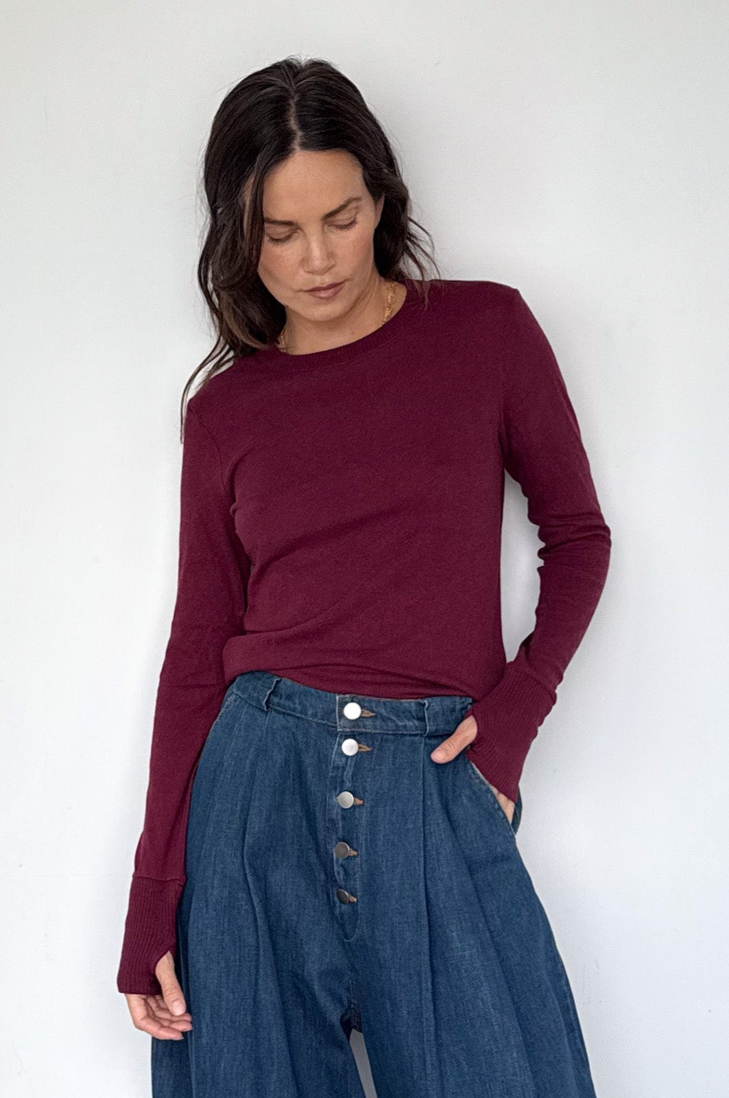 Cashmere Cuffed Crewneck