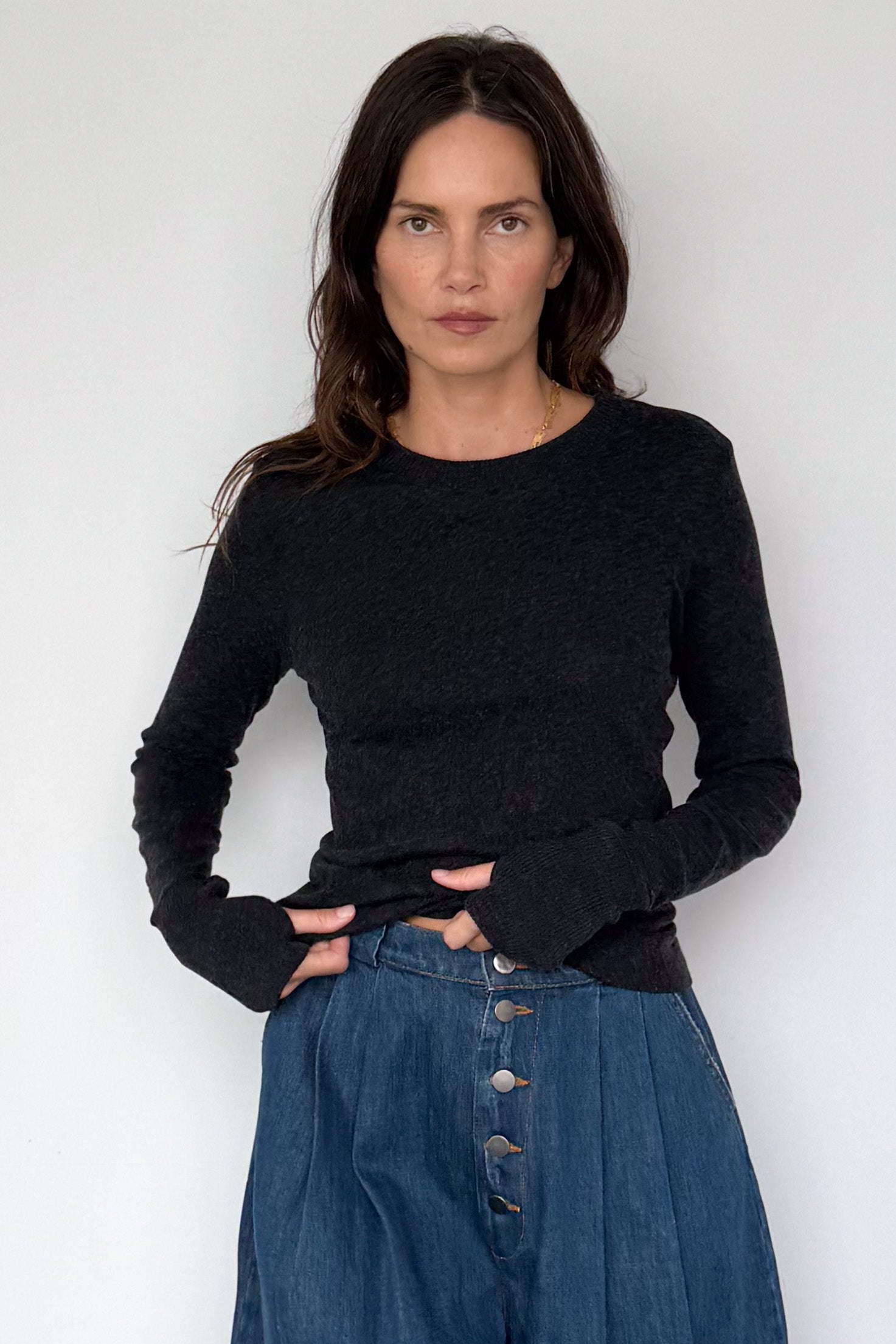 Cashmere Cuffed Crewneck
