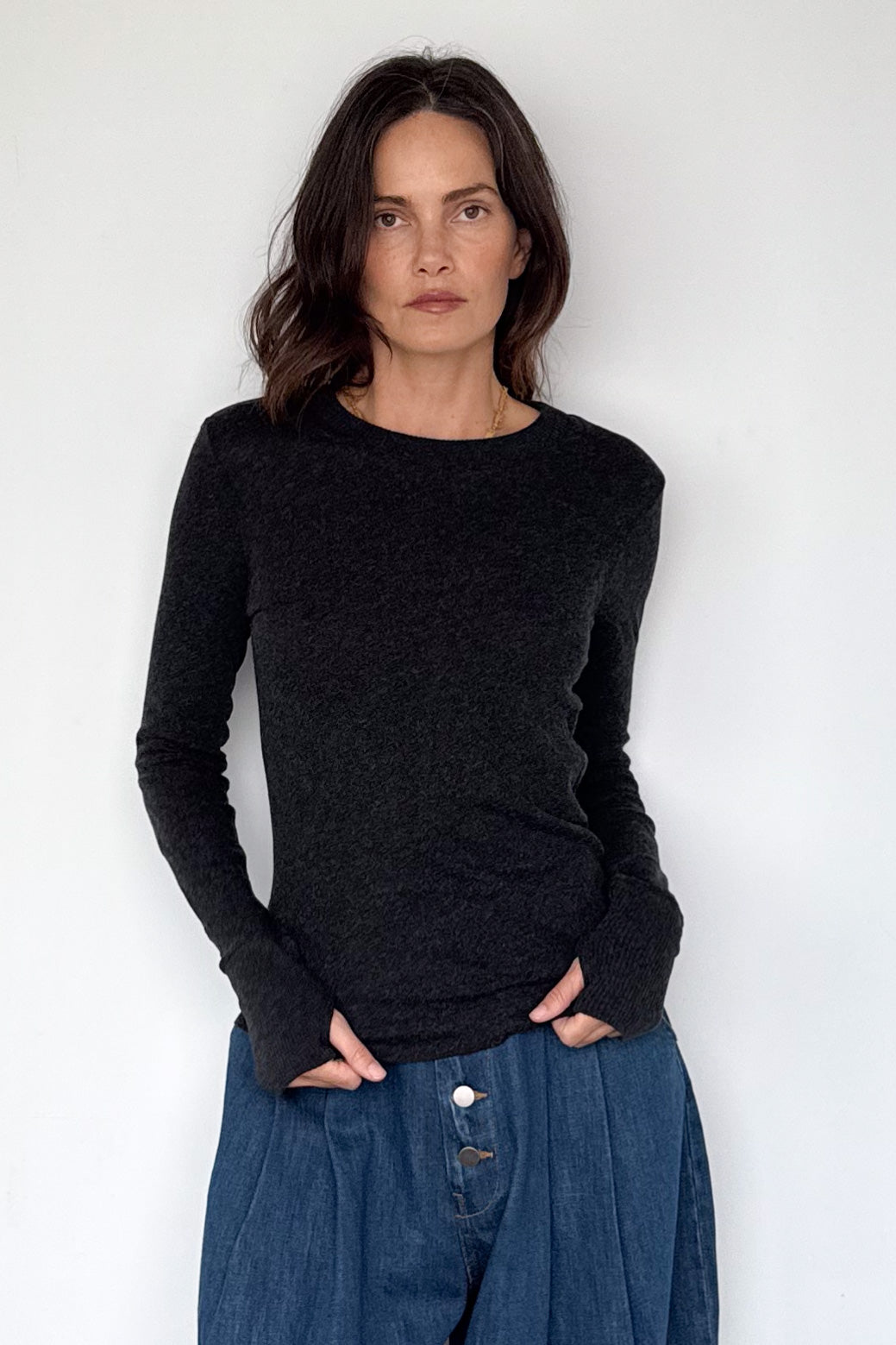 Cashmere Cuffed Crewneck