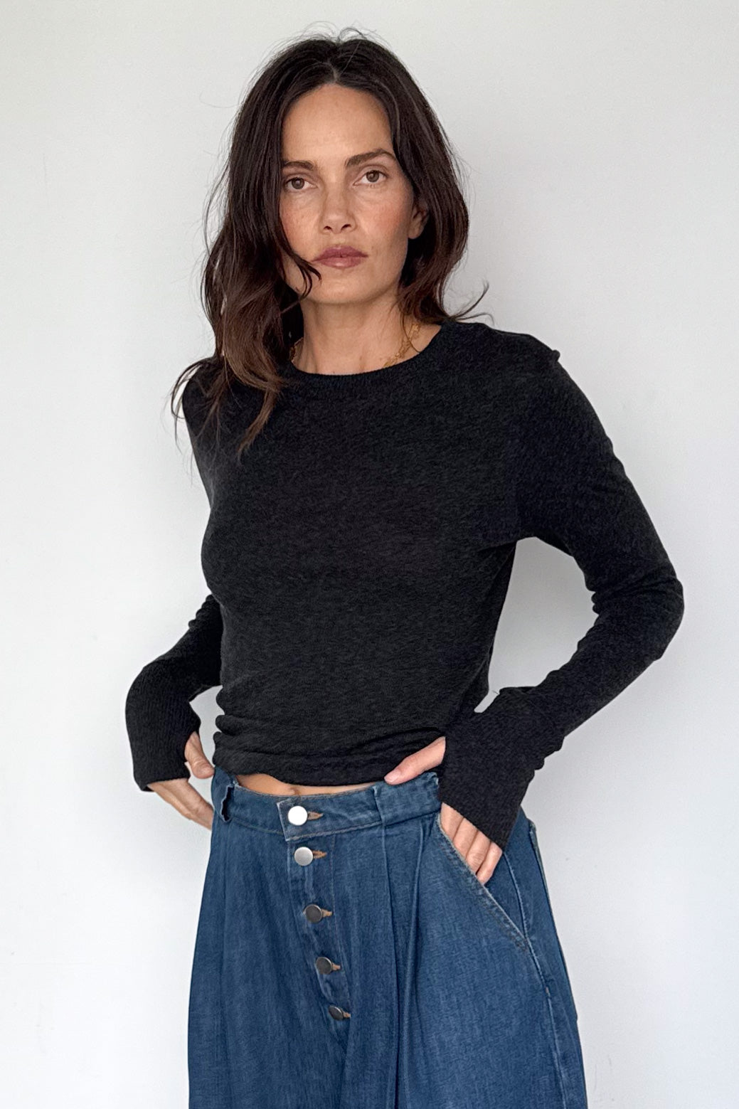 Cashmere Cuffed Crewneck