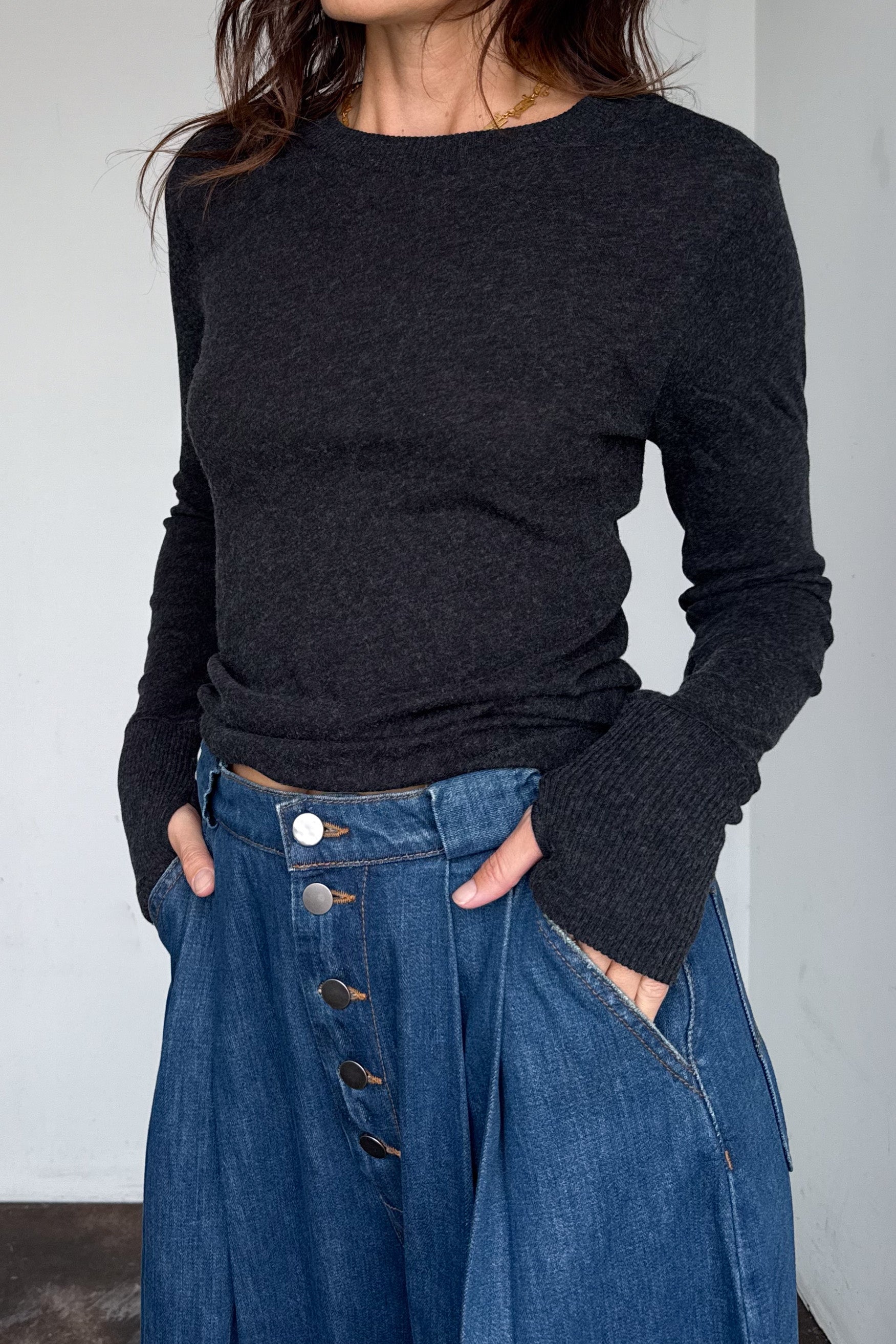 Cashmere Cuffed Crewneck