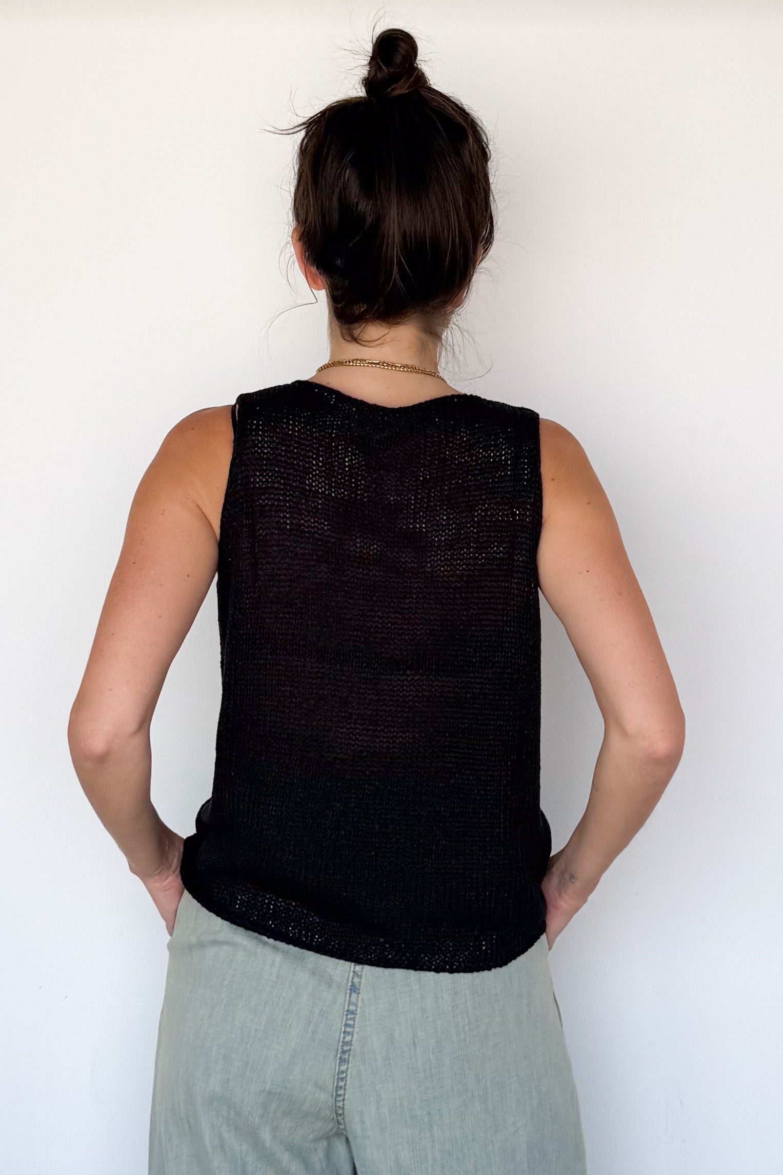 Linen Open Knit Tank