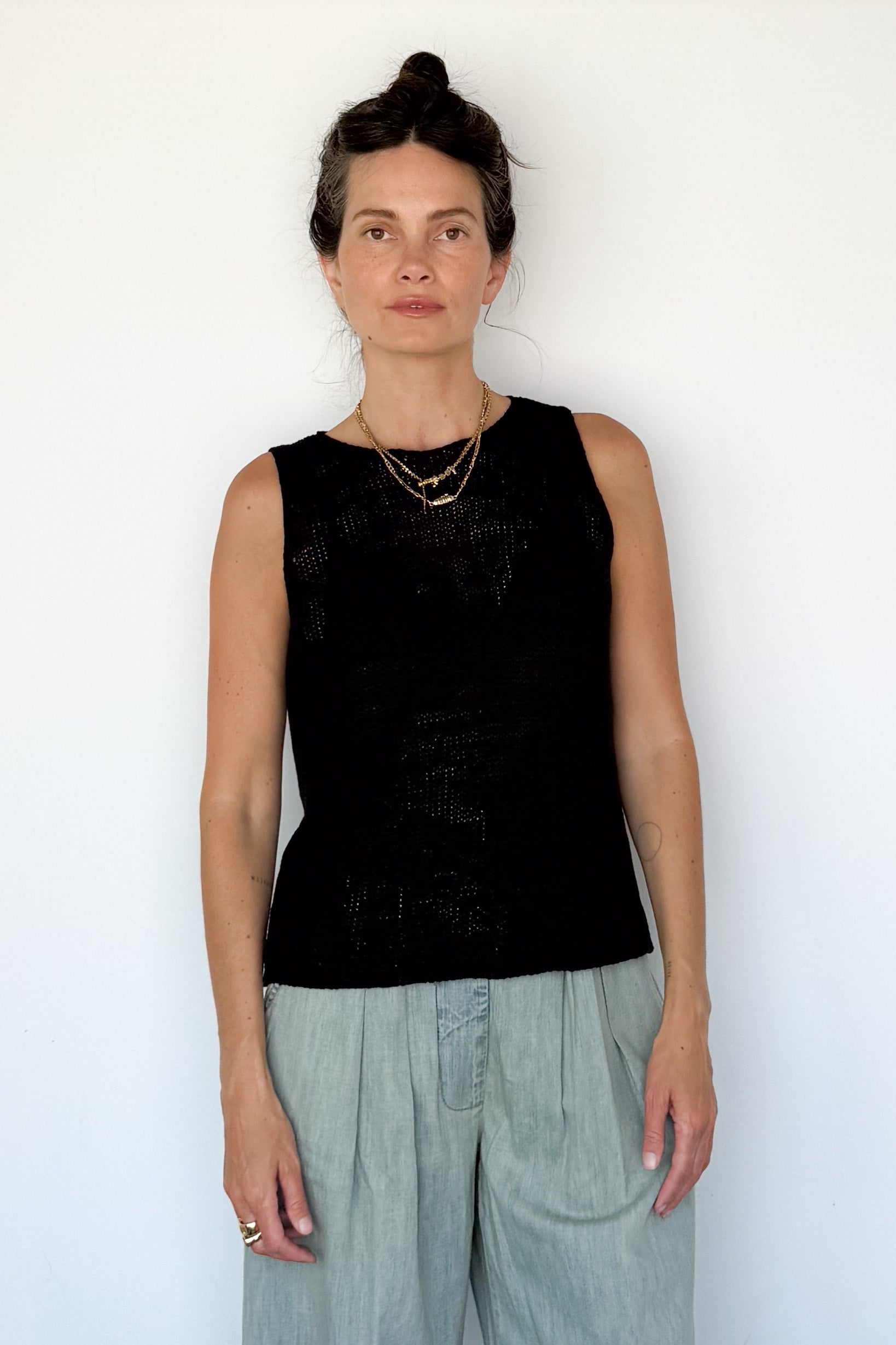 Linen Open Knit Tank