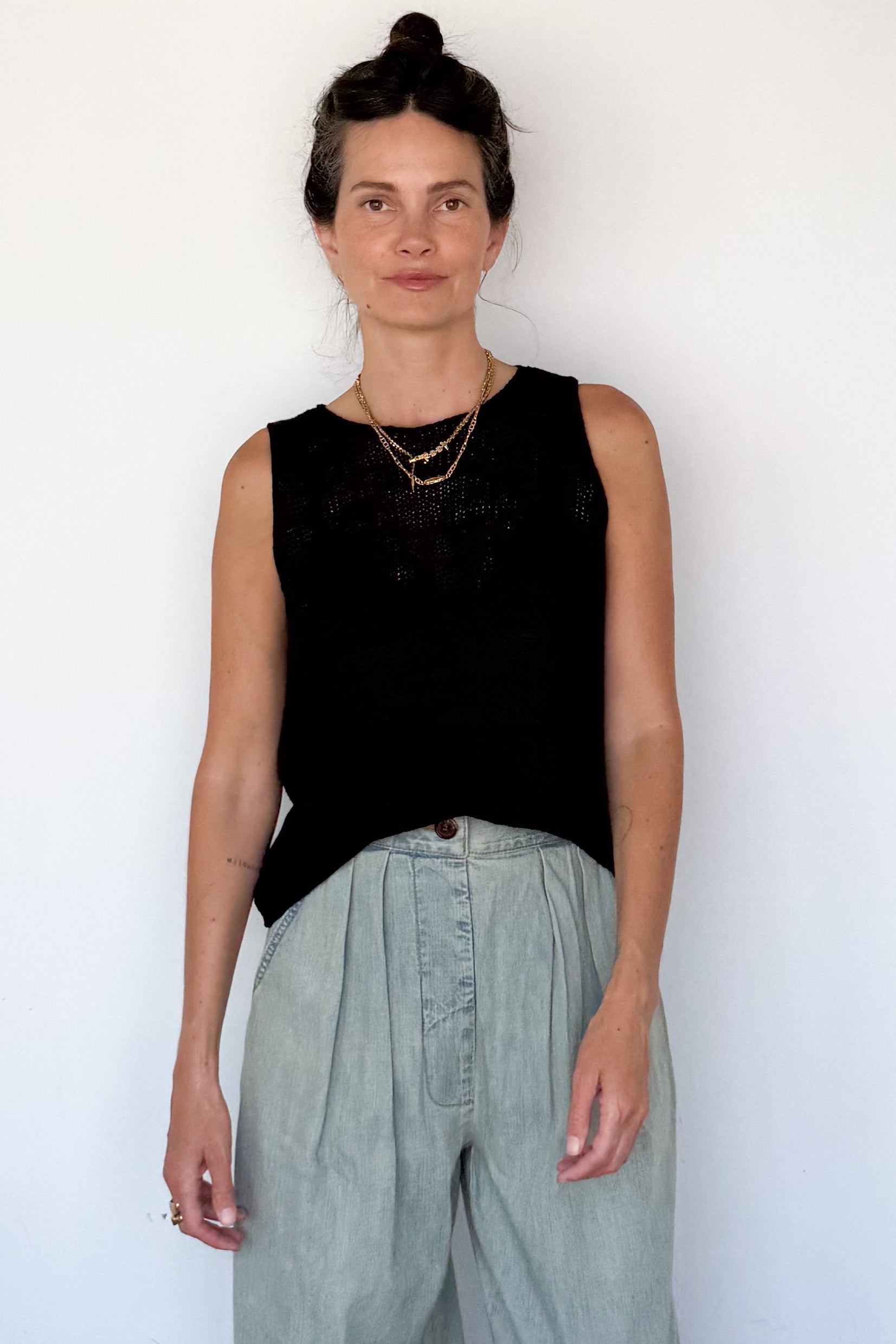Linen Open Knit Tank