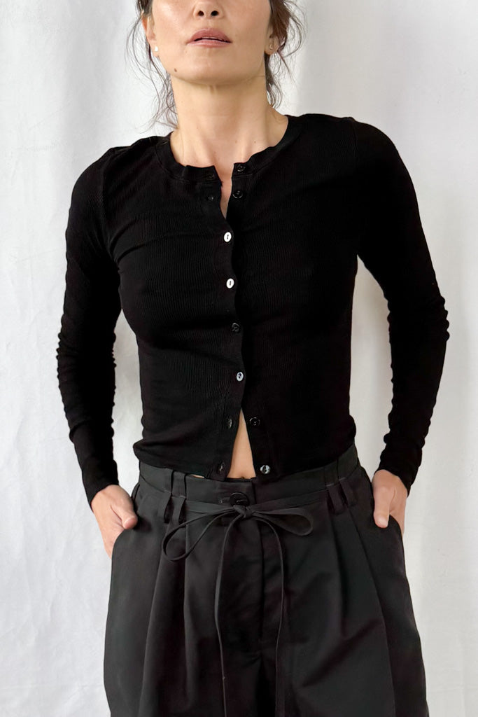 Silk Rib Essential Cardigan