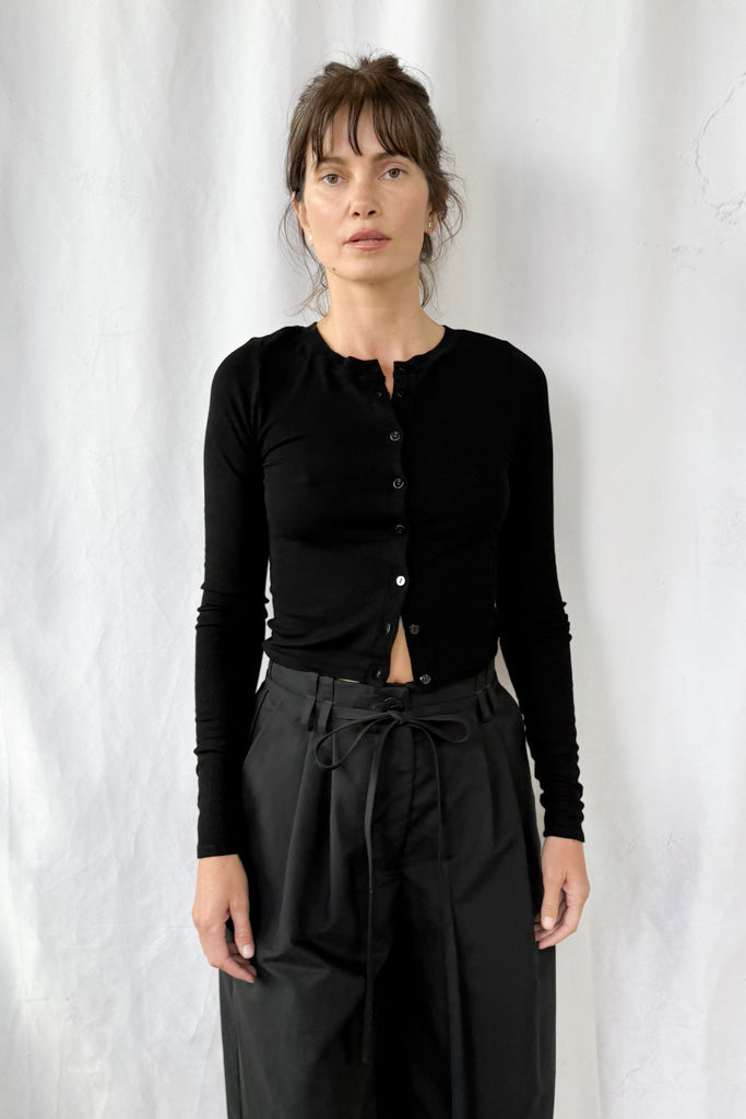 Silk Rib Essential Cardigan