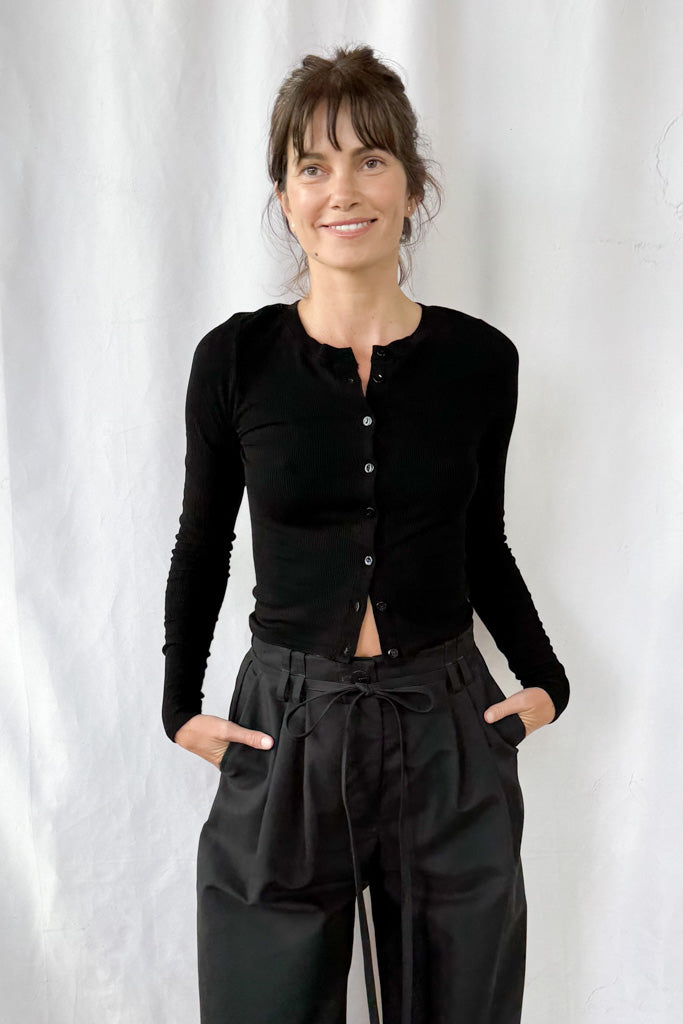 Silk Rib Essential Cardigan