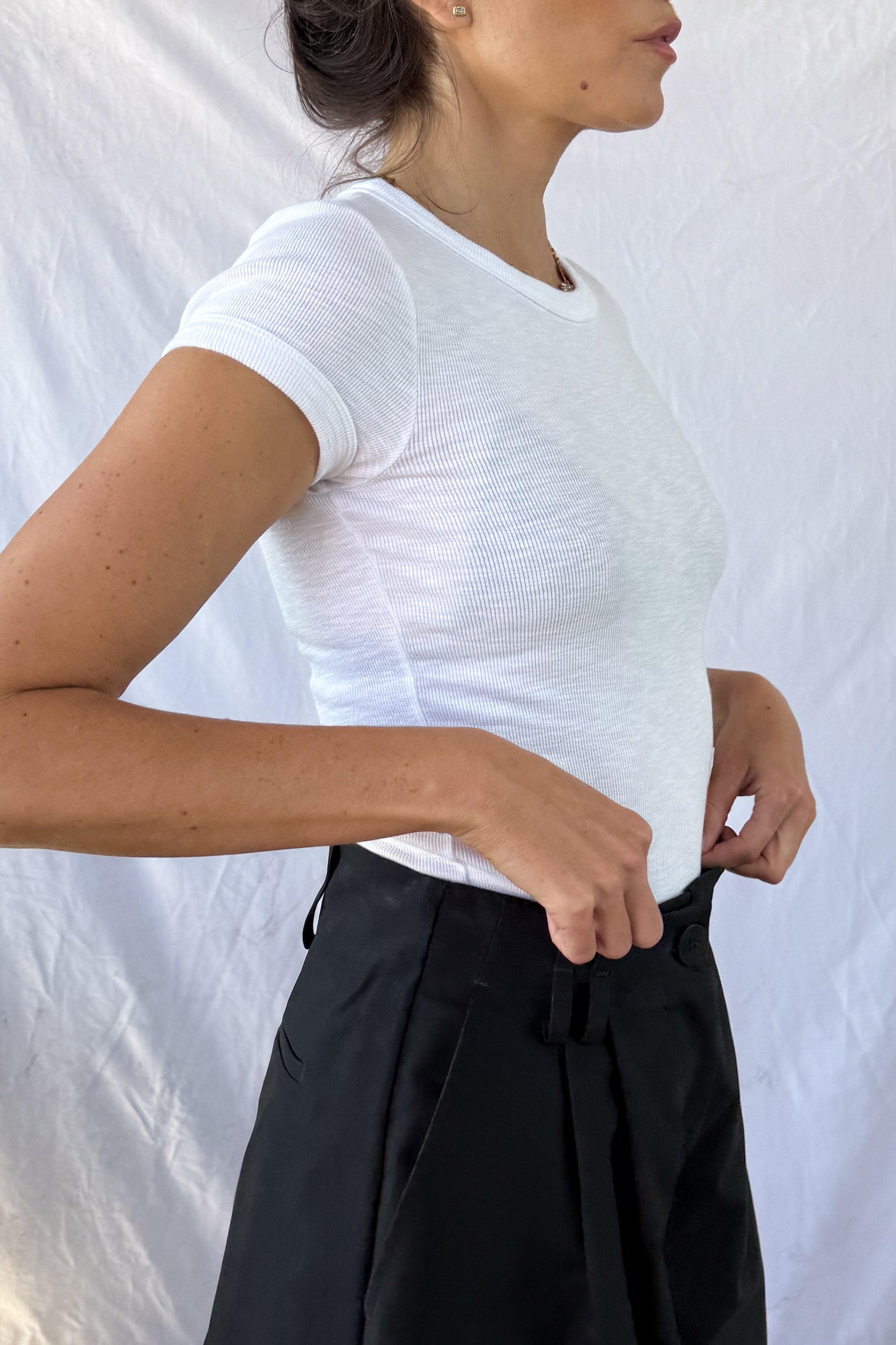 Textured Cap Sleeve Tee