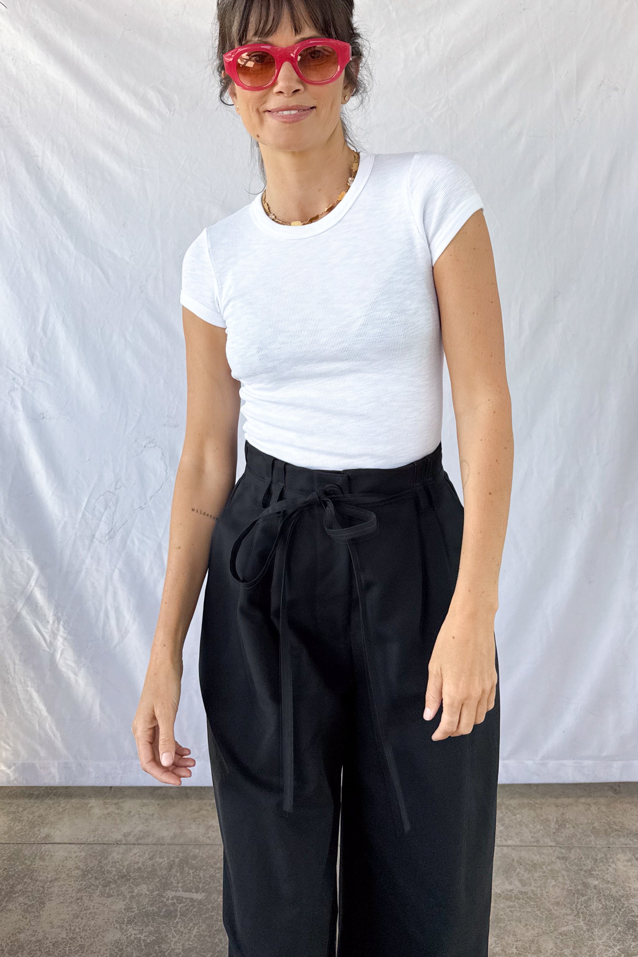 Textured Cap Sleeve Tee