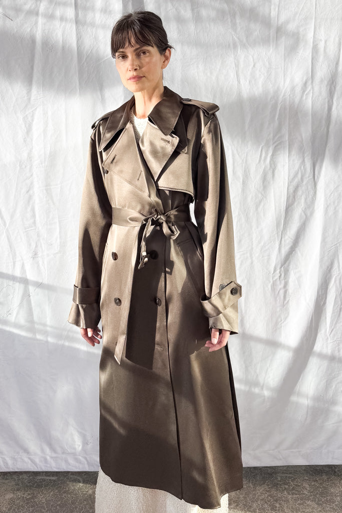 Maggie Silk Trench Coat