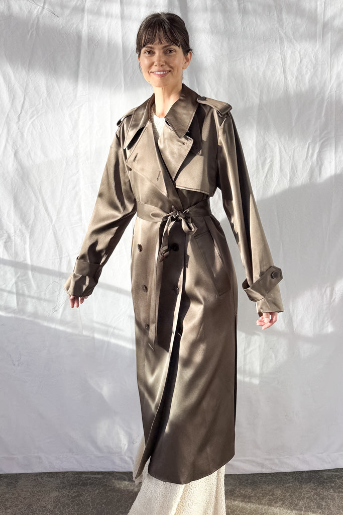 Maggie Silk Trench Coat