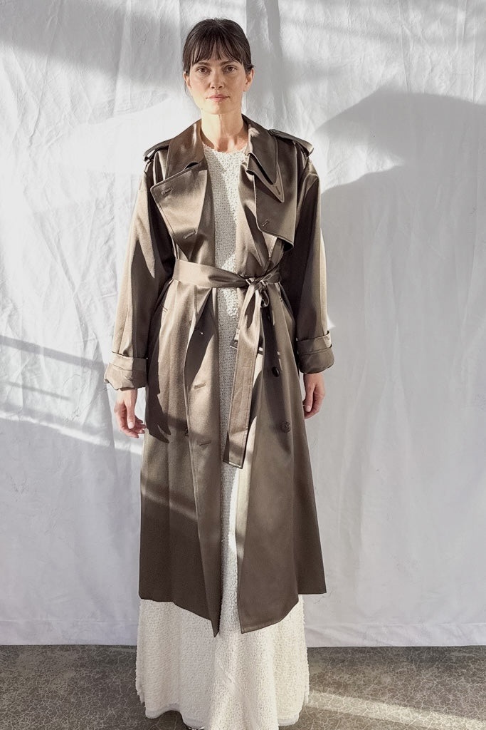 Maggie Silk Trench Coat