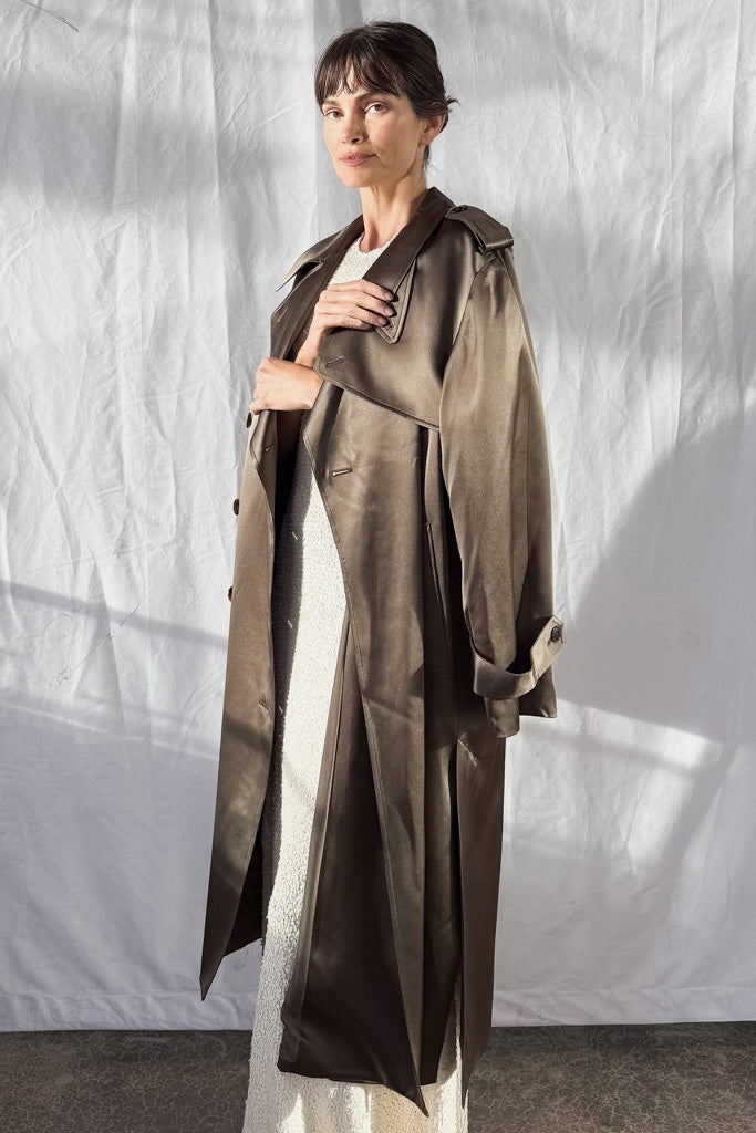 Maggie Silk Trench Coat