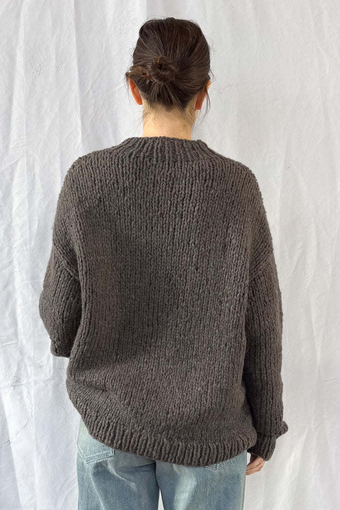 Handknit Coal Crewneck Sweater