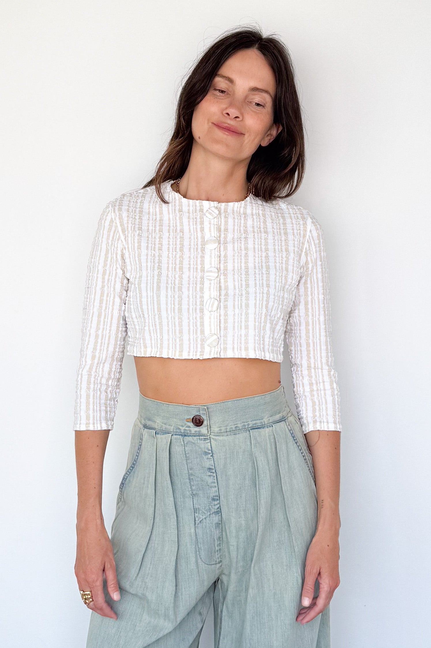 Seersucker Swim Cardigan