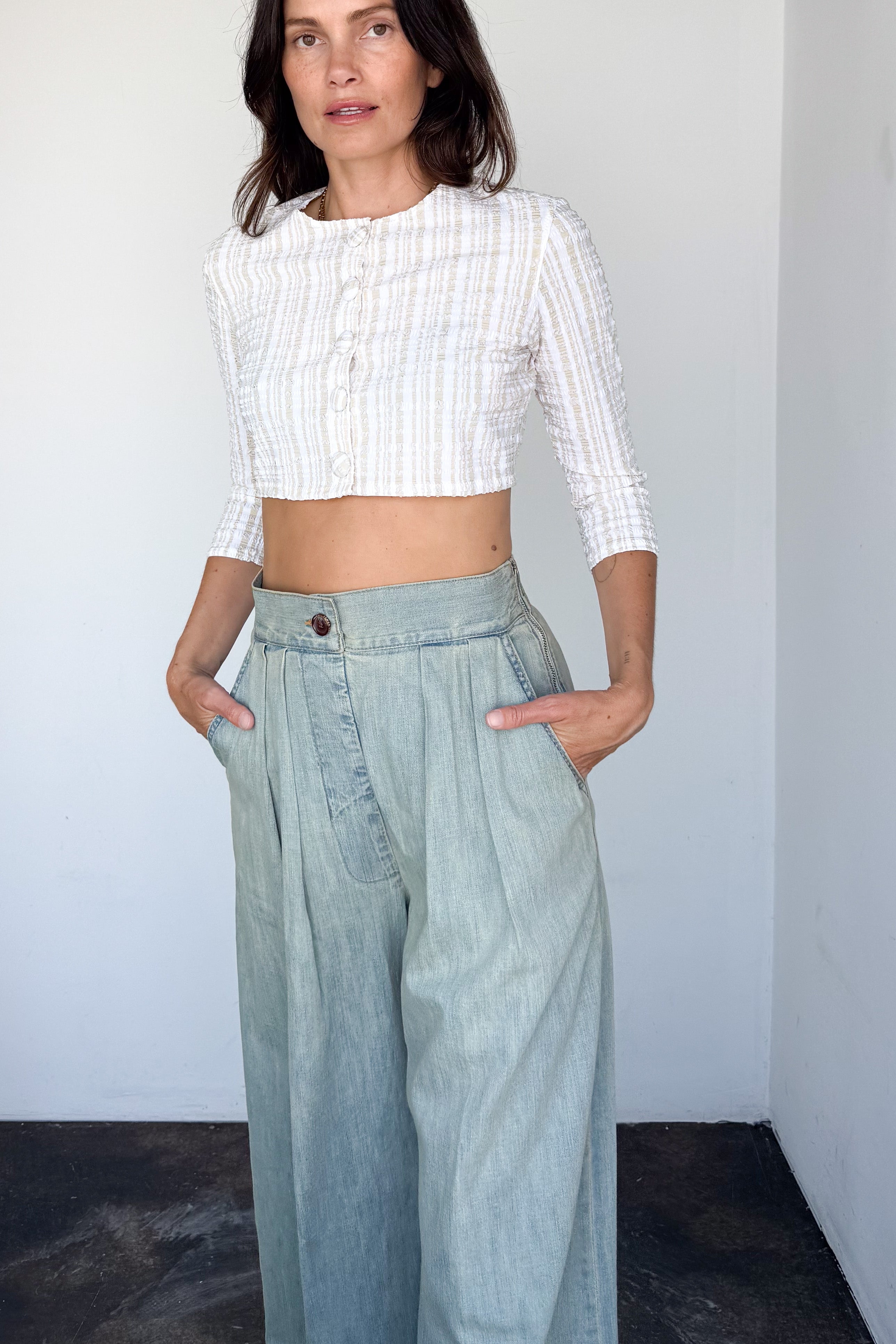 Seersucker Swim Cardigan