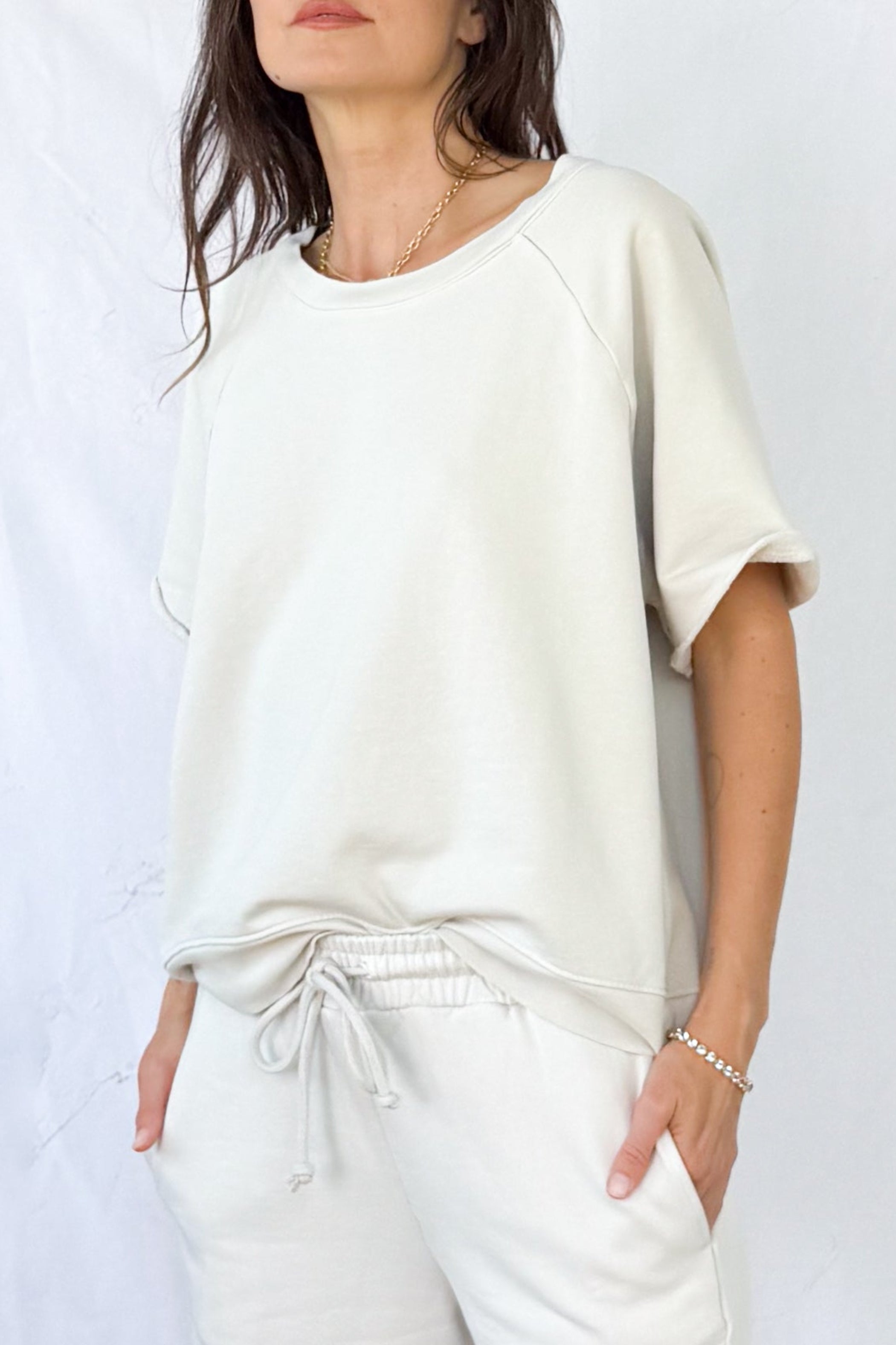 Fleece Short Sleeve Sweatshirt