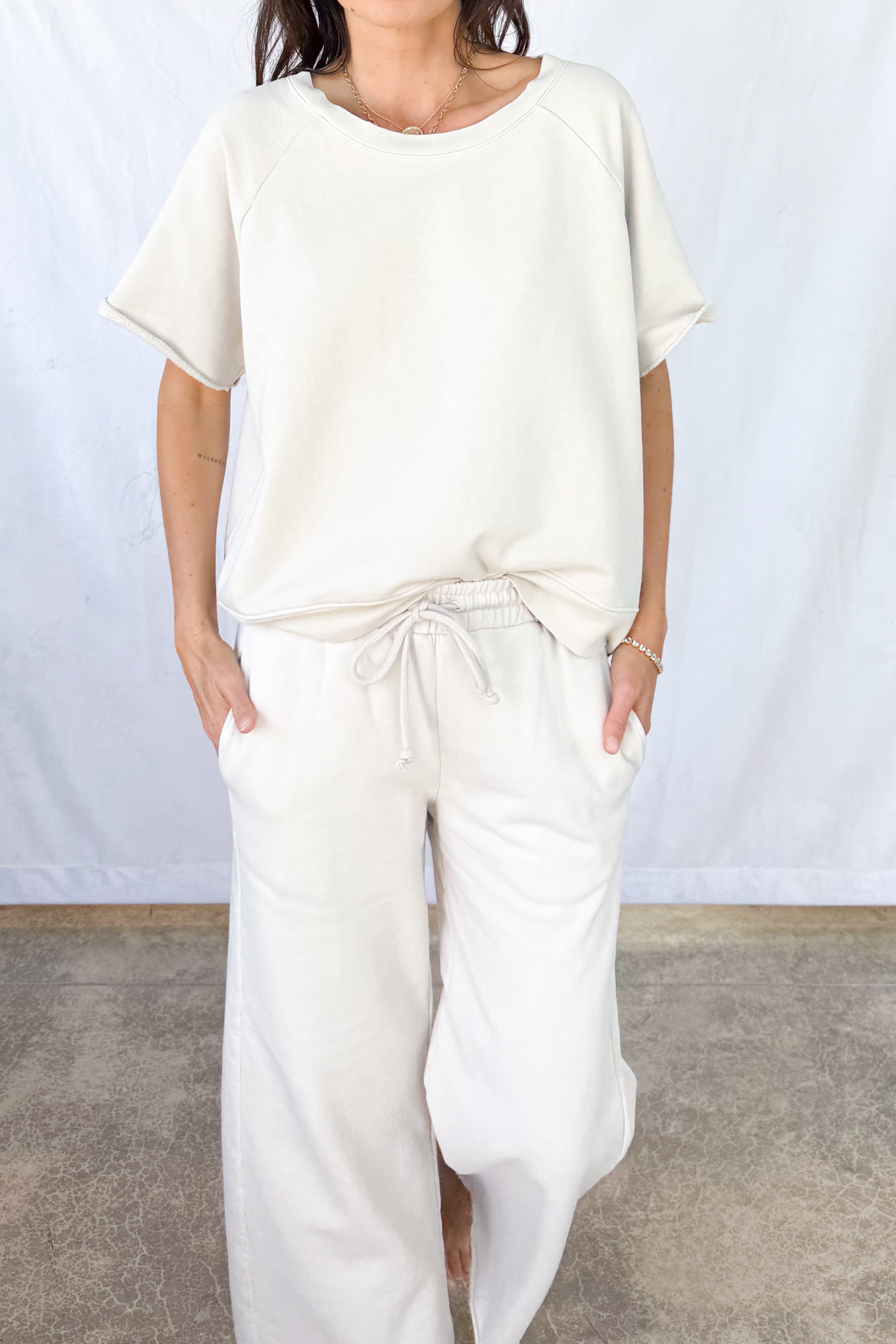 Fleece Short Sleeve Sweatshirt