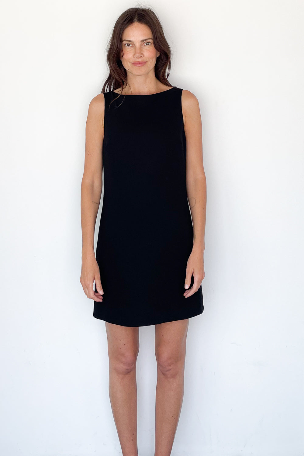 Crepe Mini Shift Dress