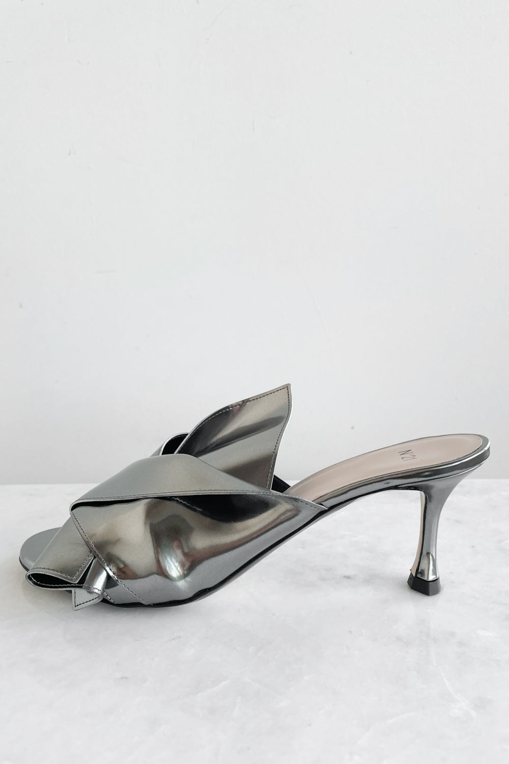 Metallic Bow Kitten Heel