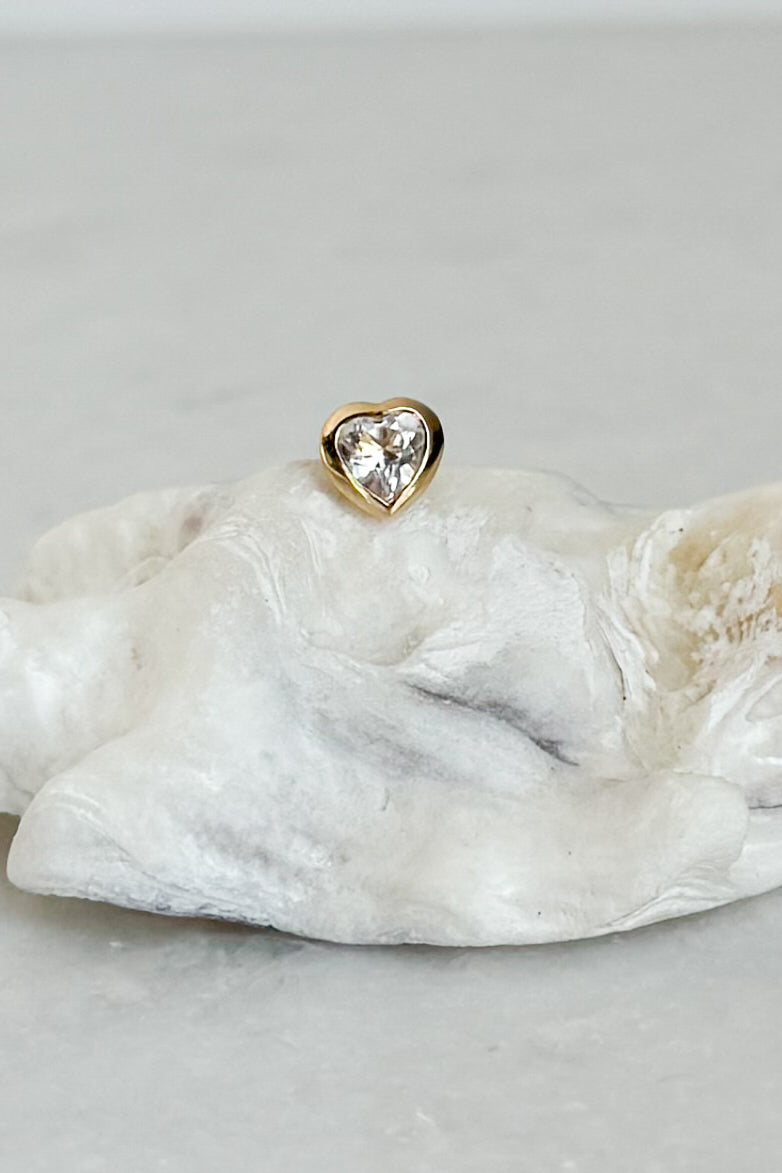 Diamond Heart Stud Earring