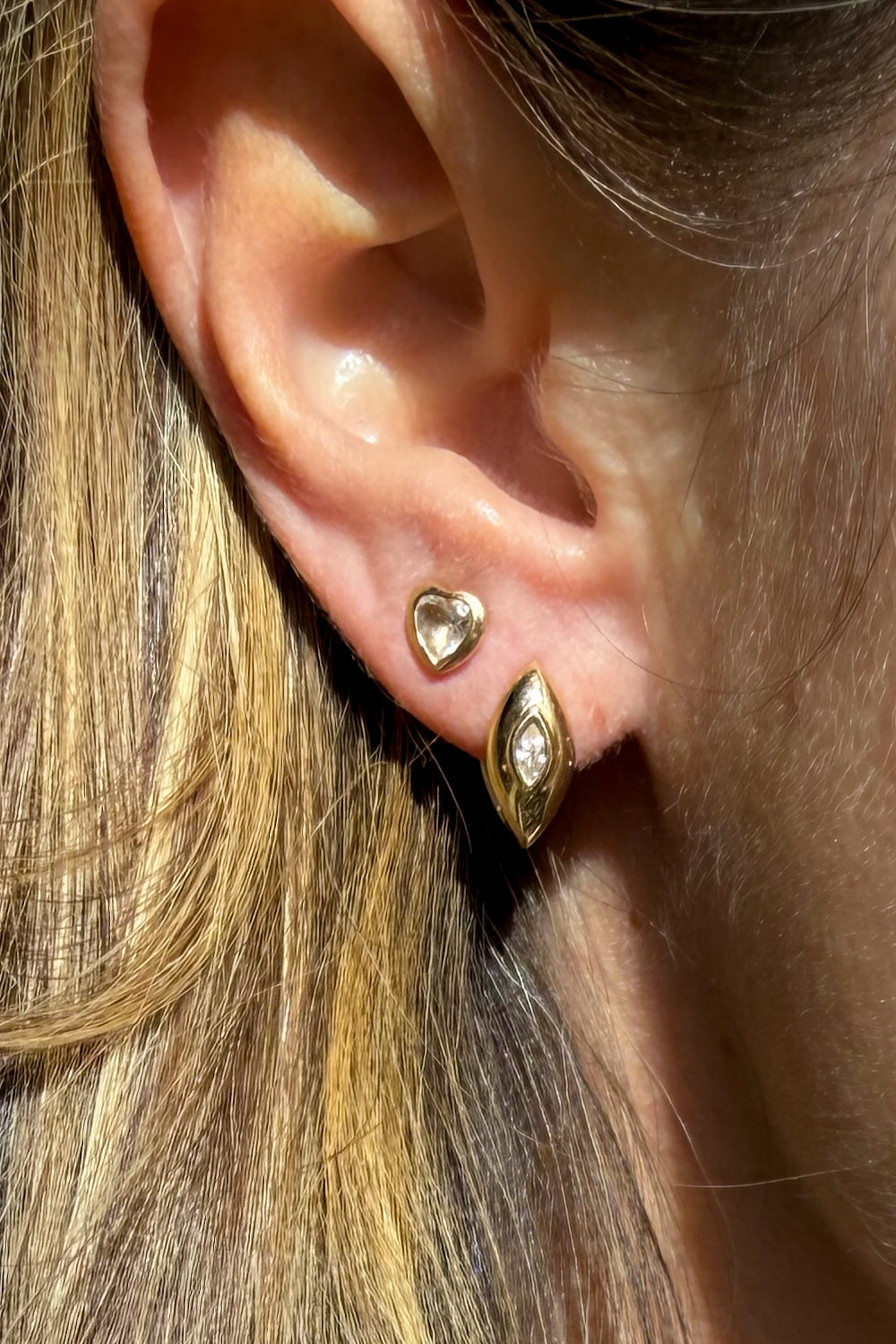 Diamond Heart Stud Earring