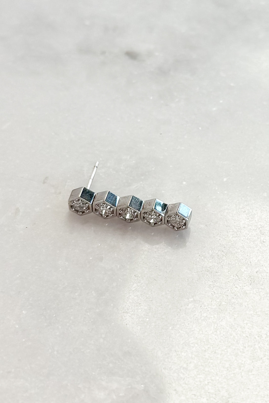 Diamond Hex Drop Earrings