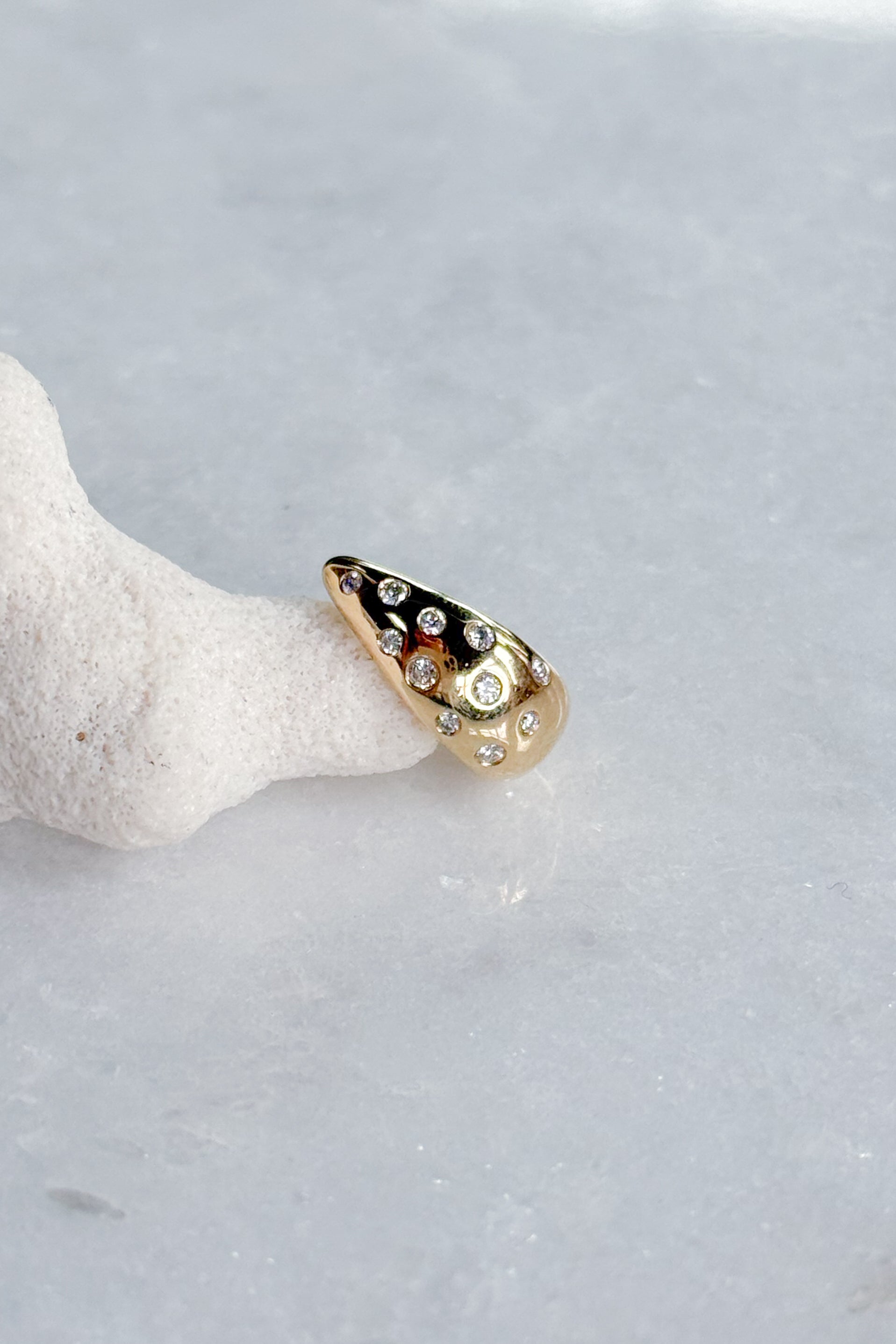 Diamond Sprinkled Huggie Hoop Earring