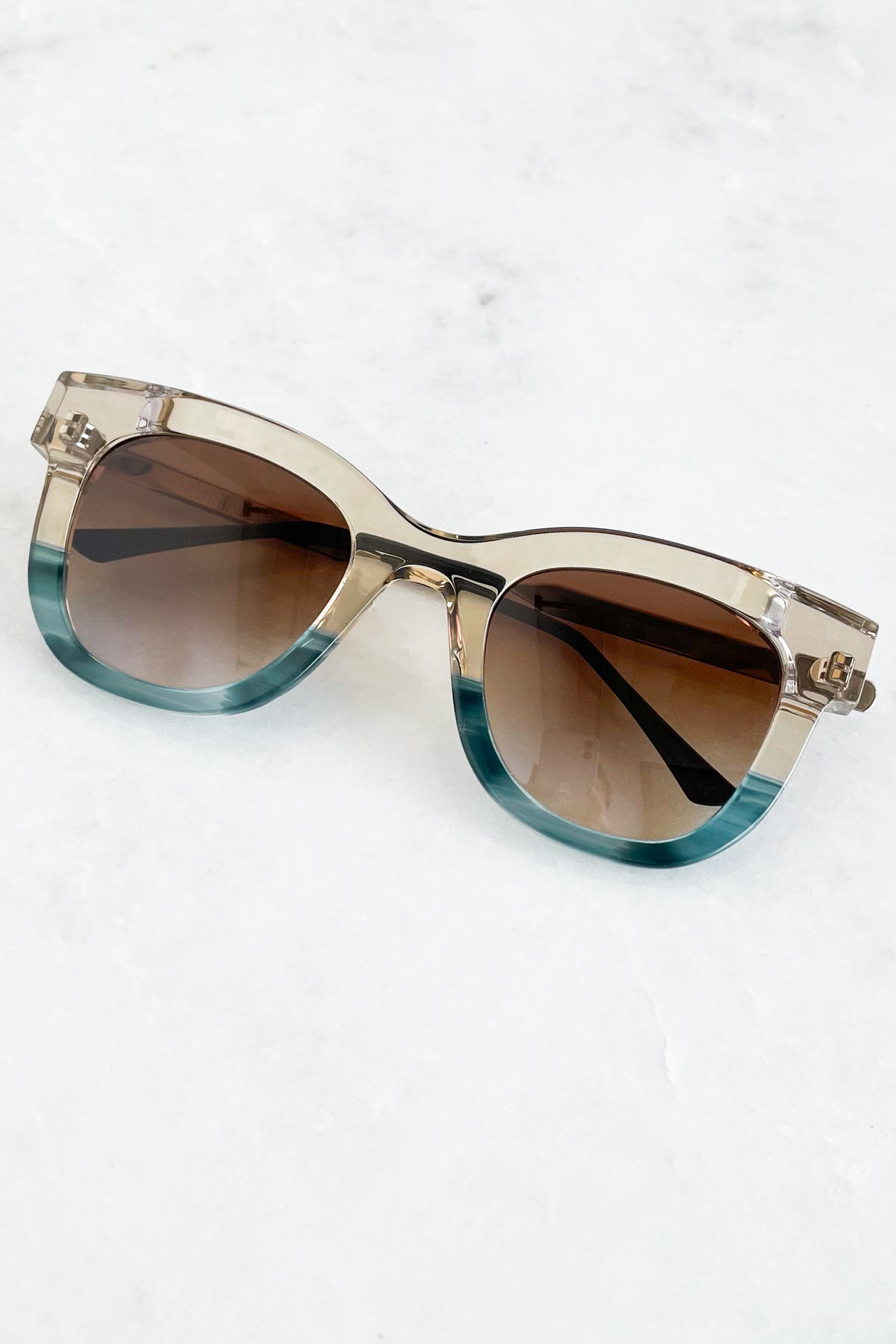 Sexxxy Beige & Turquoise Sunglasses SUNROOM