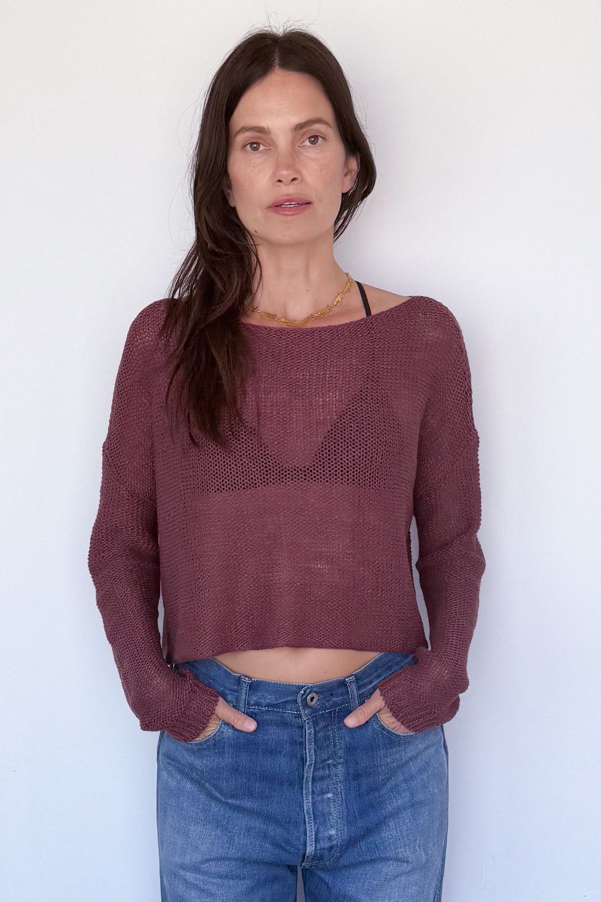 Linen Open Knit Sweater
