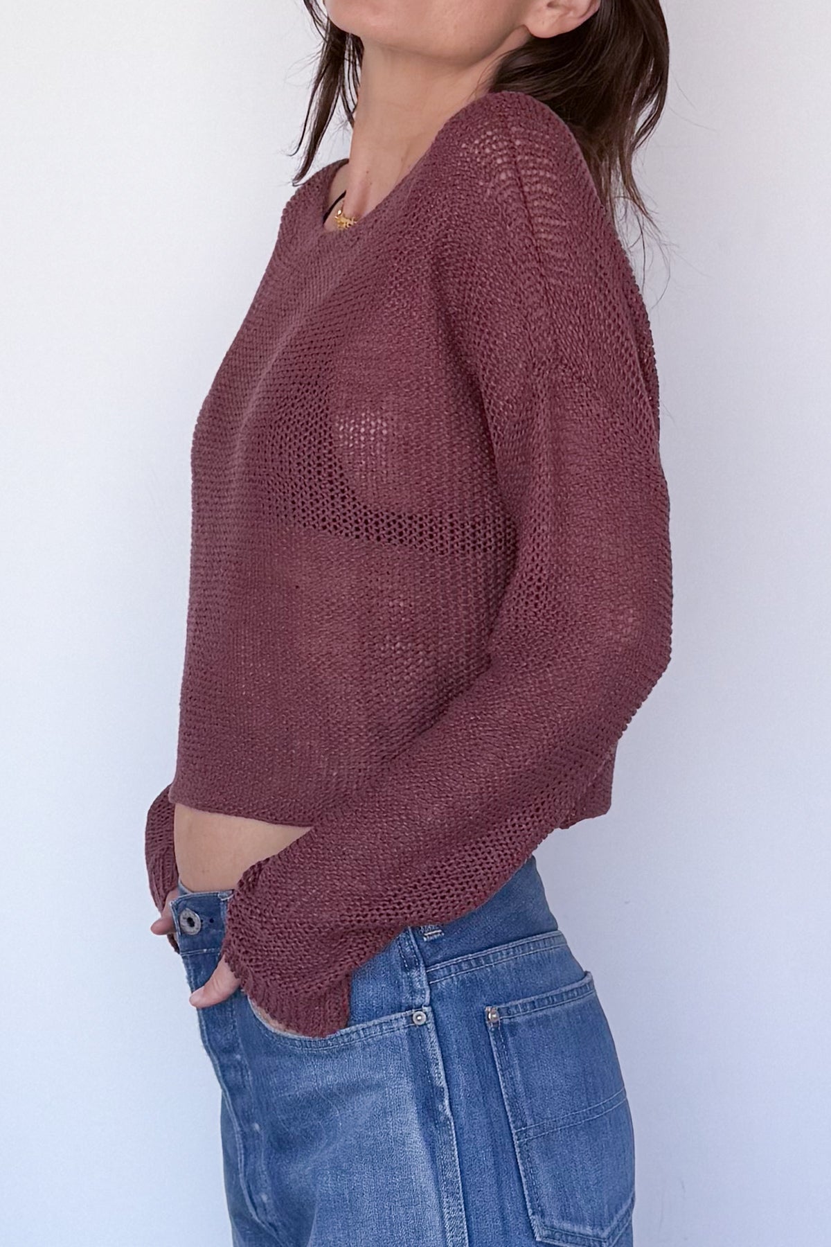 Linen Open Knit Sweater