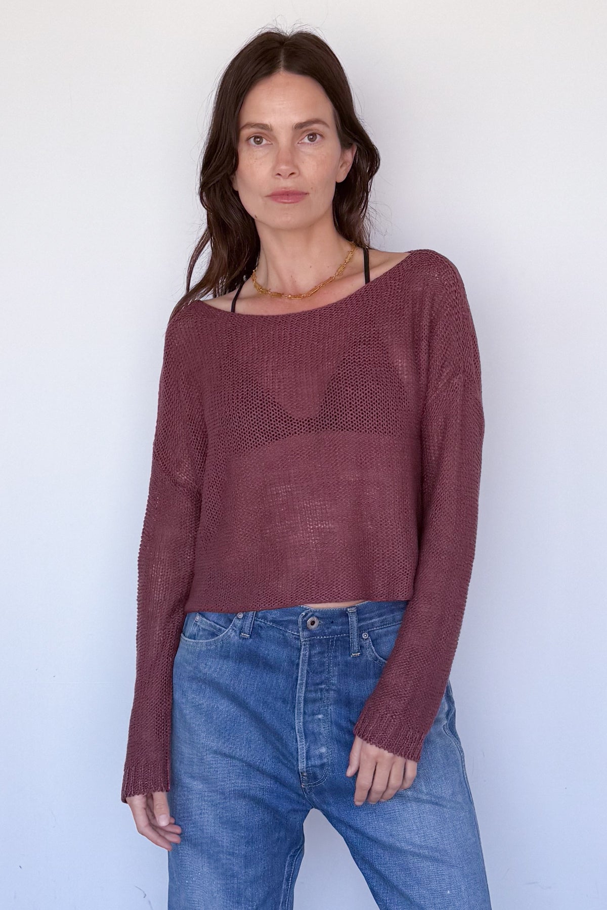 Linen Open Knit Sweater