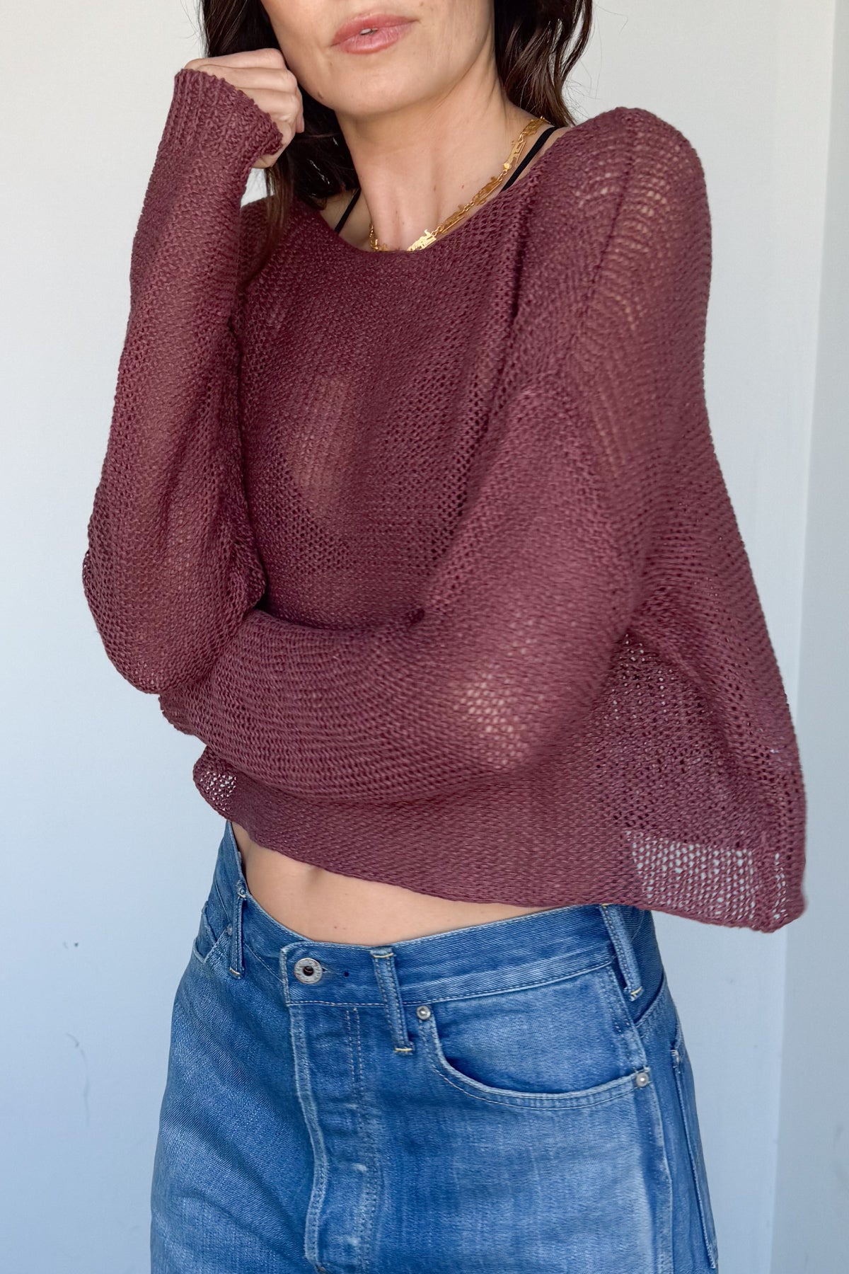 Linen Open Knit Sweater