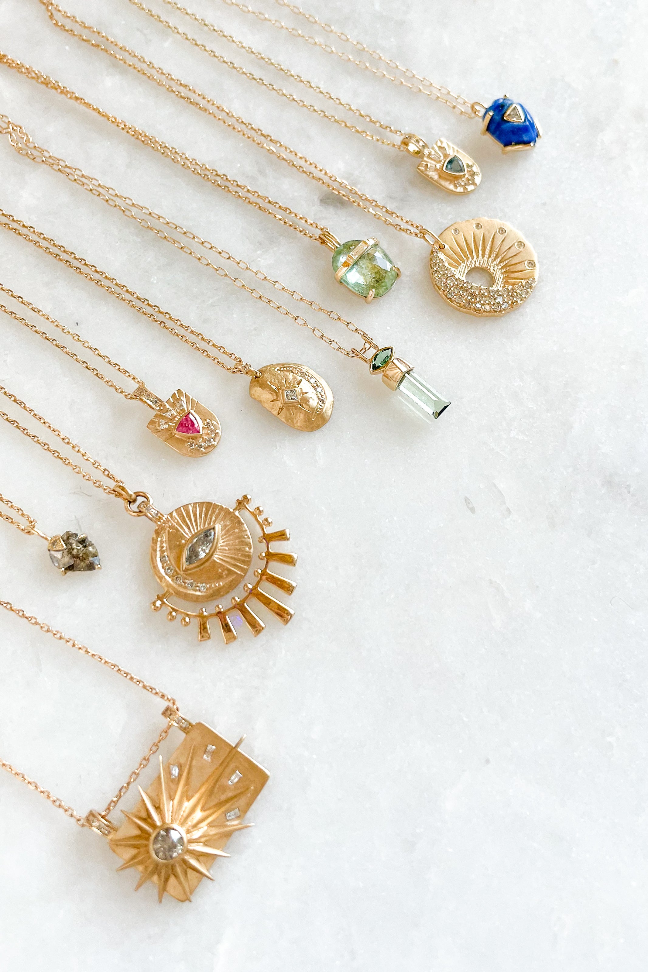 Full Sun & Diamonds Plate Necklace