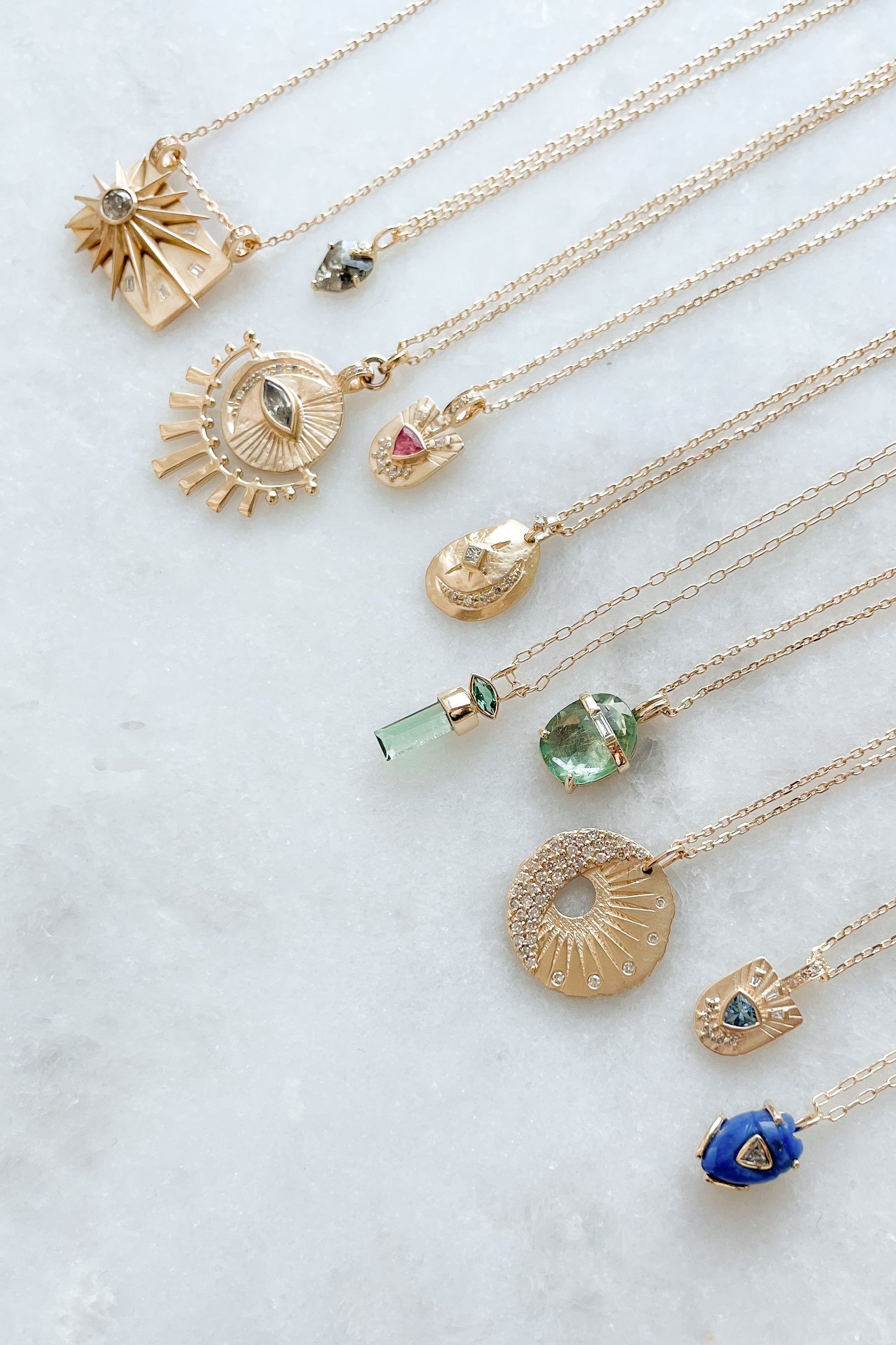 Full Sun & Diamonds Plate Necklace