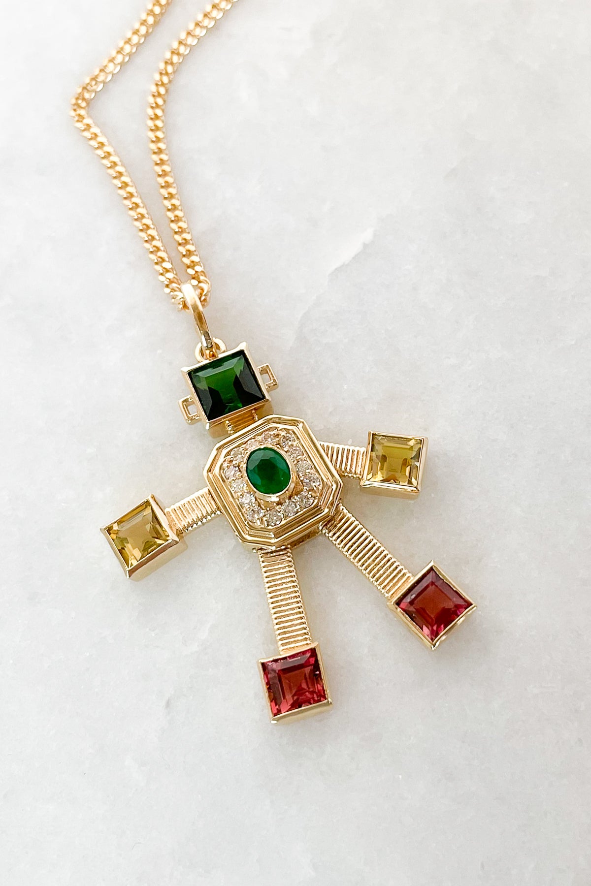 Disco Robot Necklace