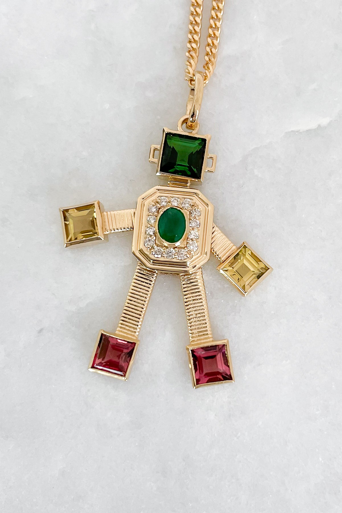 Disco Robot Necklace