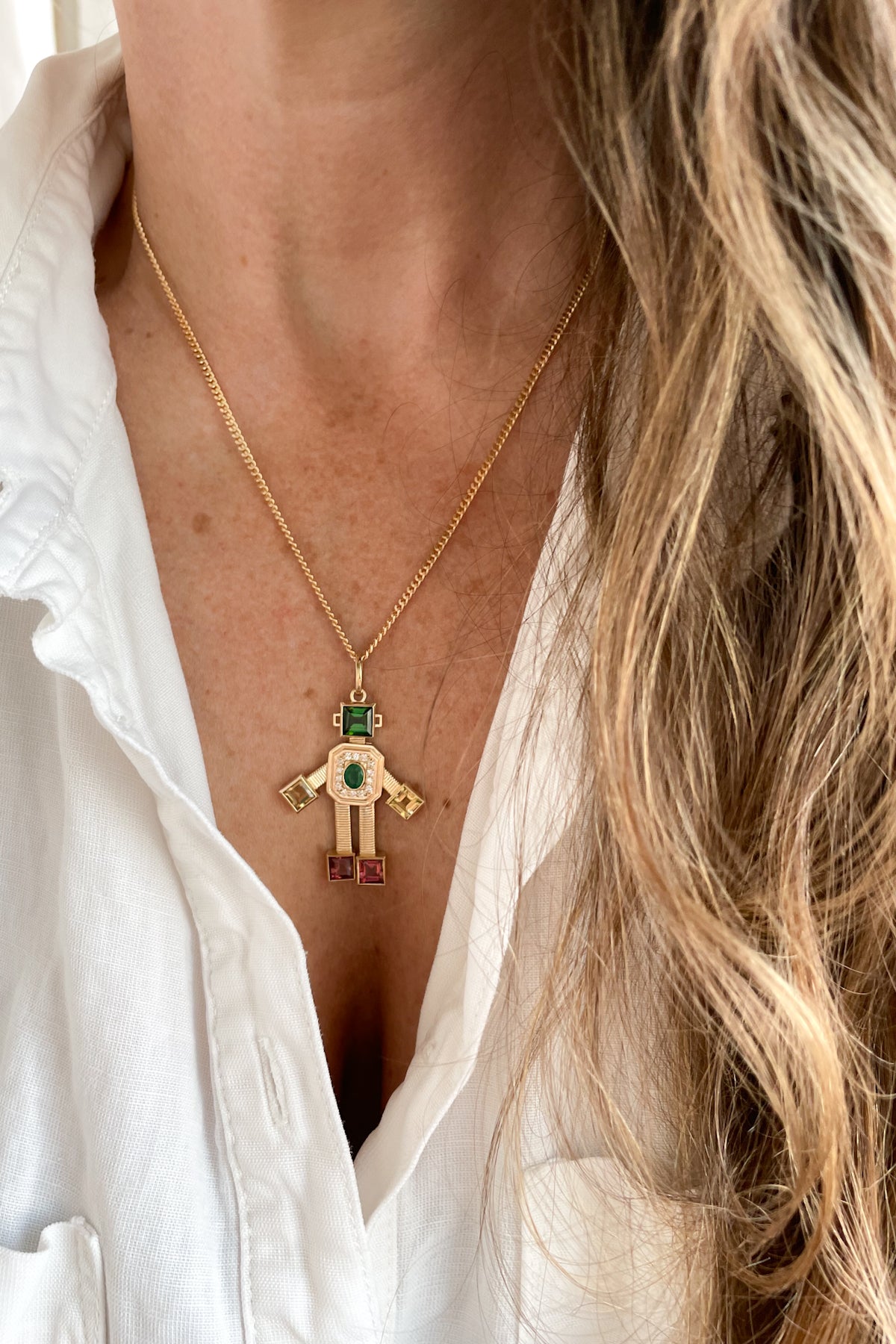 Disco Robot Necklace