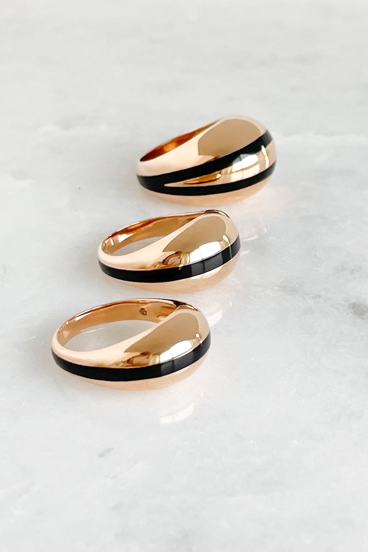 Enamel Stripe Dome Ring