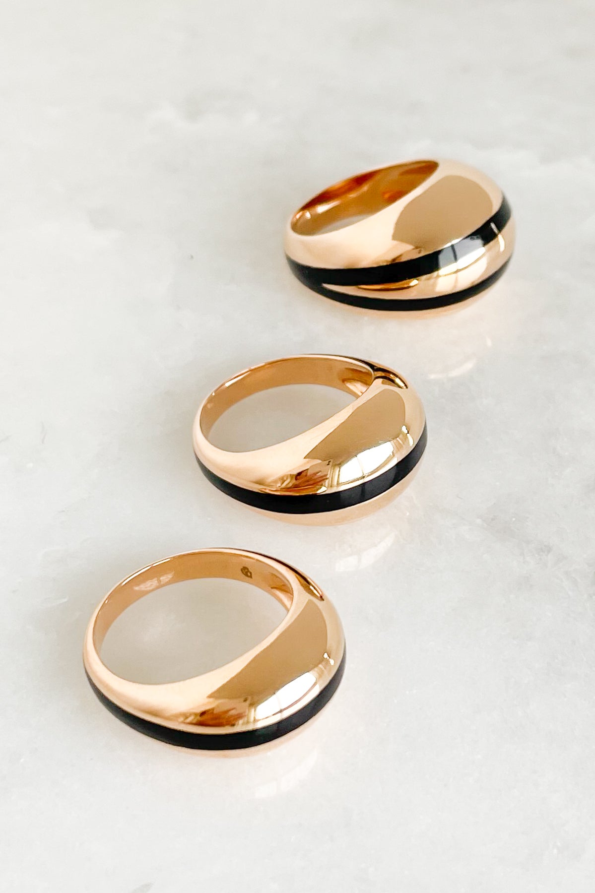 Enamel Stripe Dome Ring