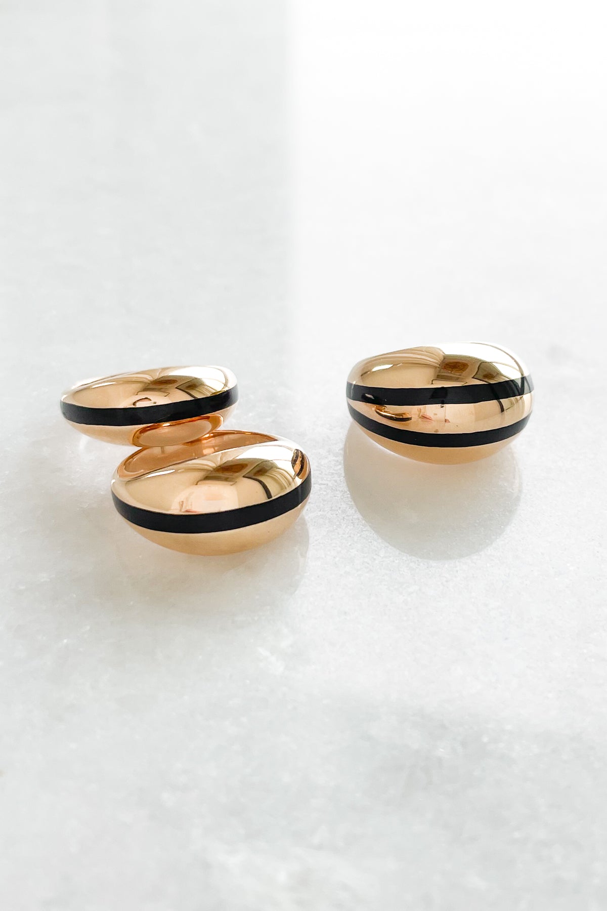 Enamel Stripe Dome Ring