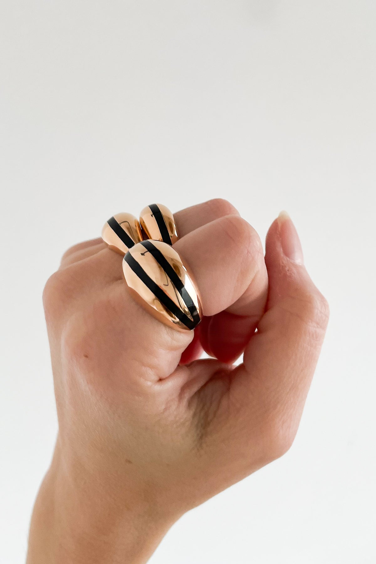 Enamel Stripe Dome Ring
