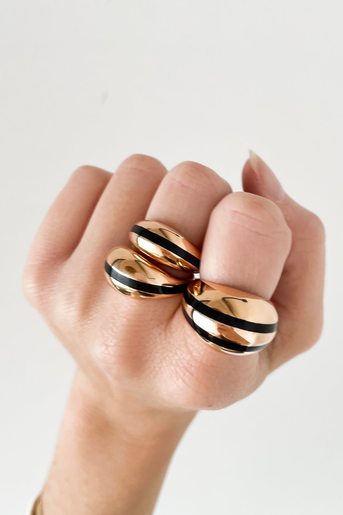 Enamel Stripe Dome Ring